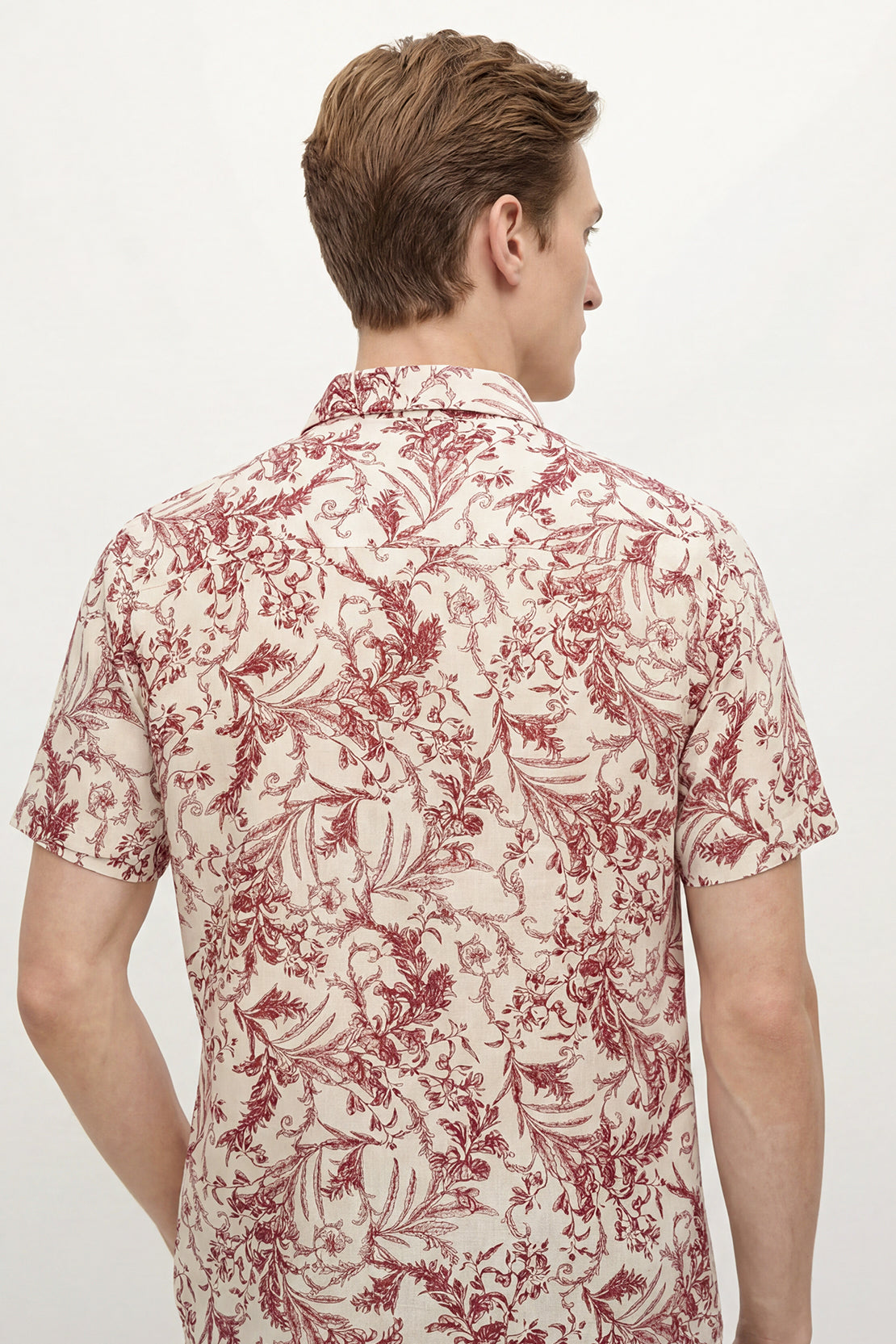 KOKO Linen Blend Button-Down Shirt – Red