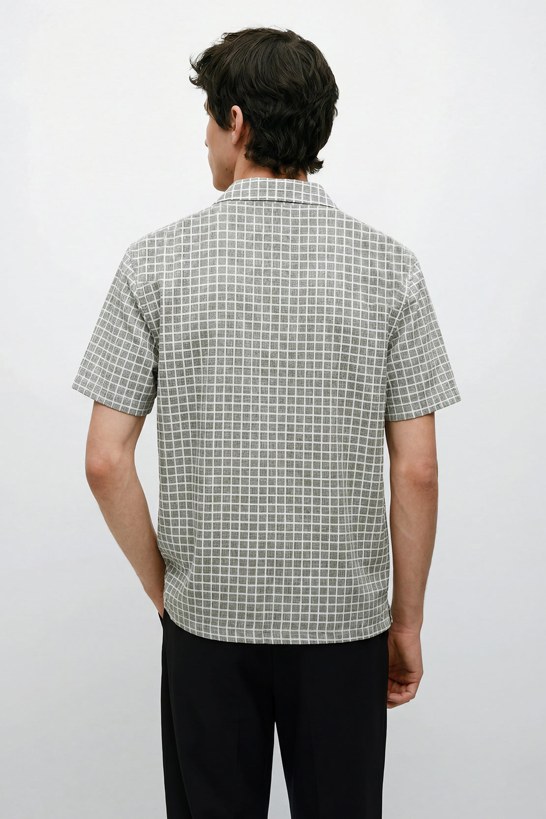 KOKO Checked Knit Button-Down Shirt – Green