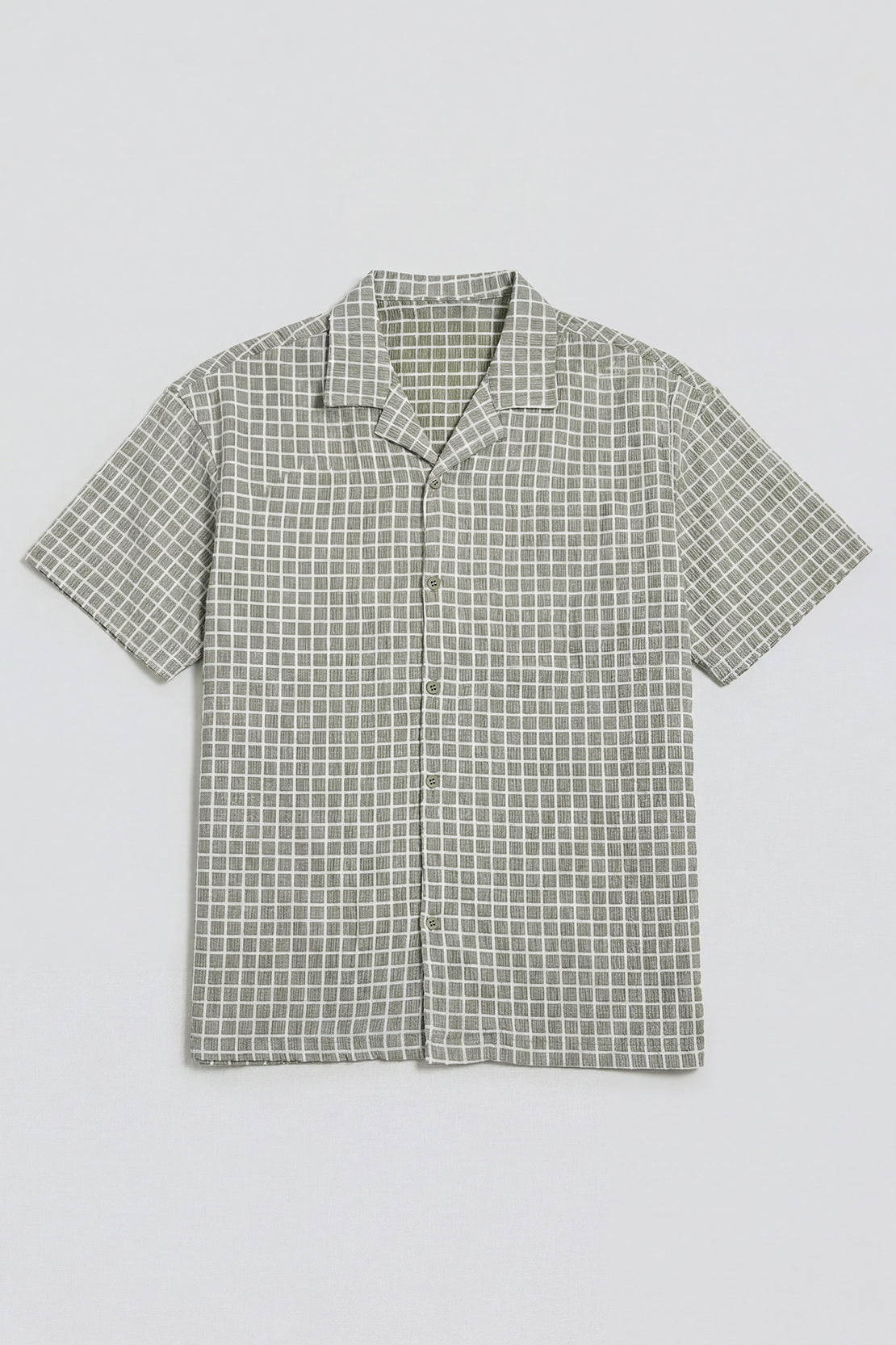 KOKO Checked Knit Button-Down Shirt – Green