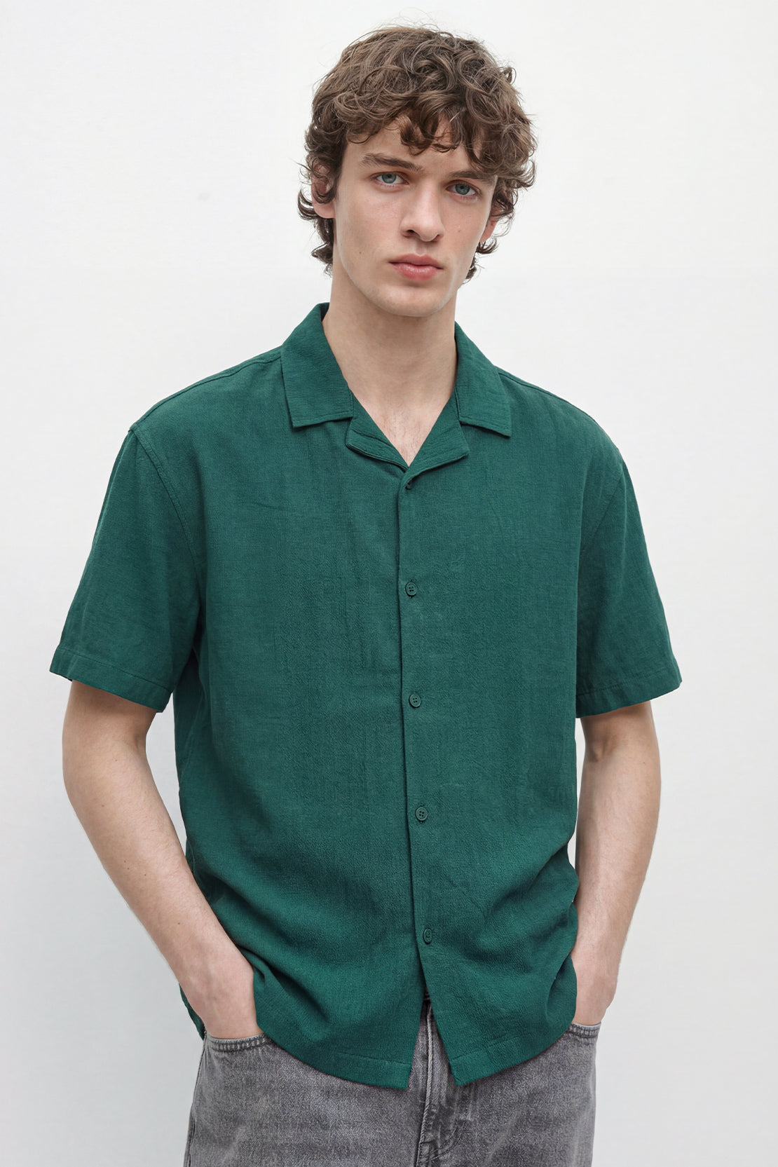 KOKO Air Loome Button-Down Shirt – Green