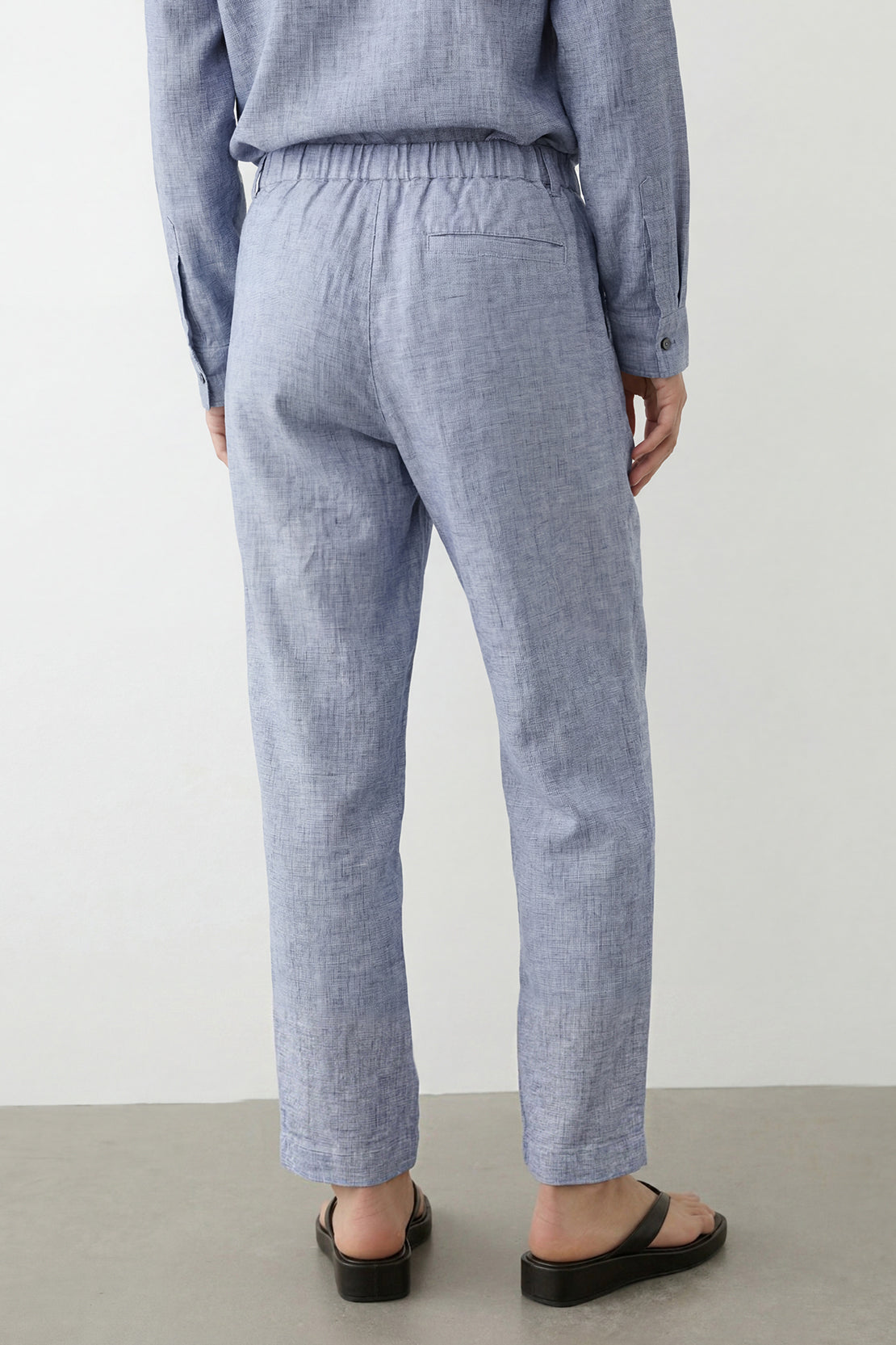 KOKO Nova Linen Relaxed Straight Pants – Cyan blue