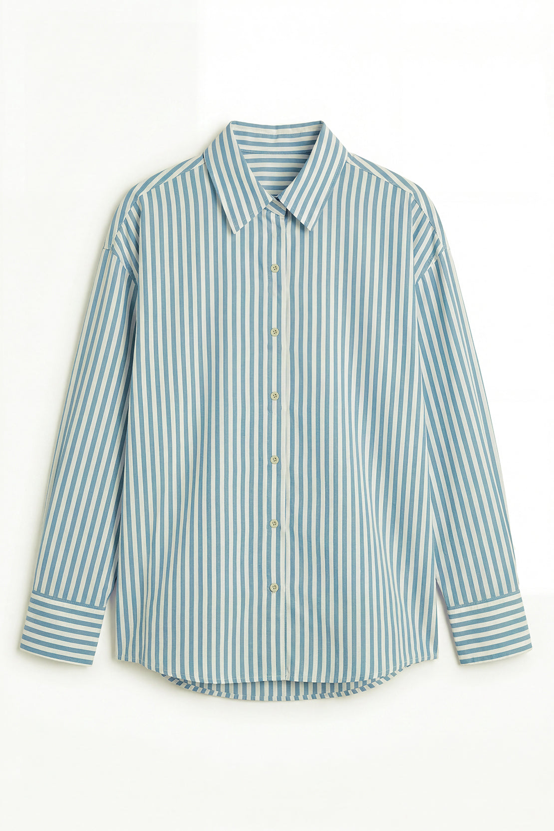 KOKO Air Twill Relaxed Stripe Shirt – Light Blue