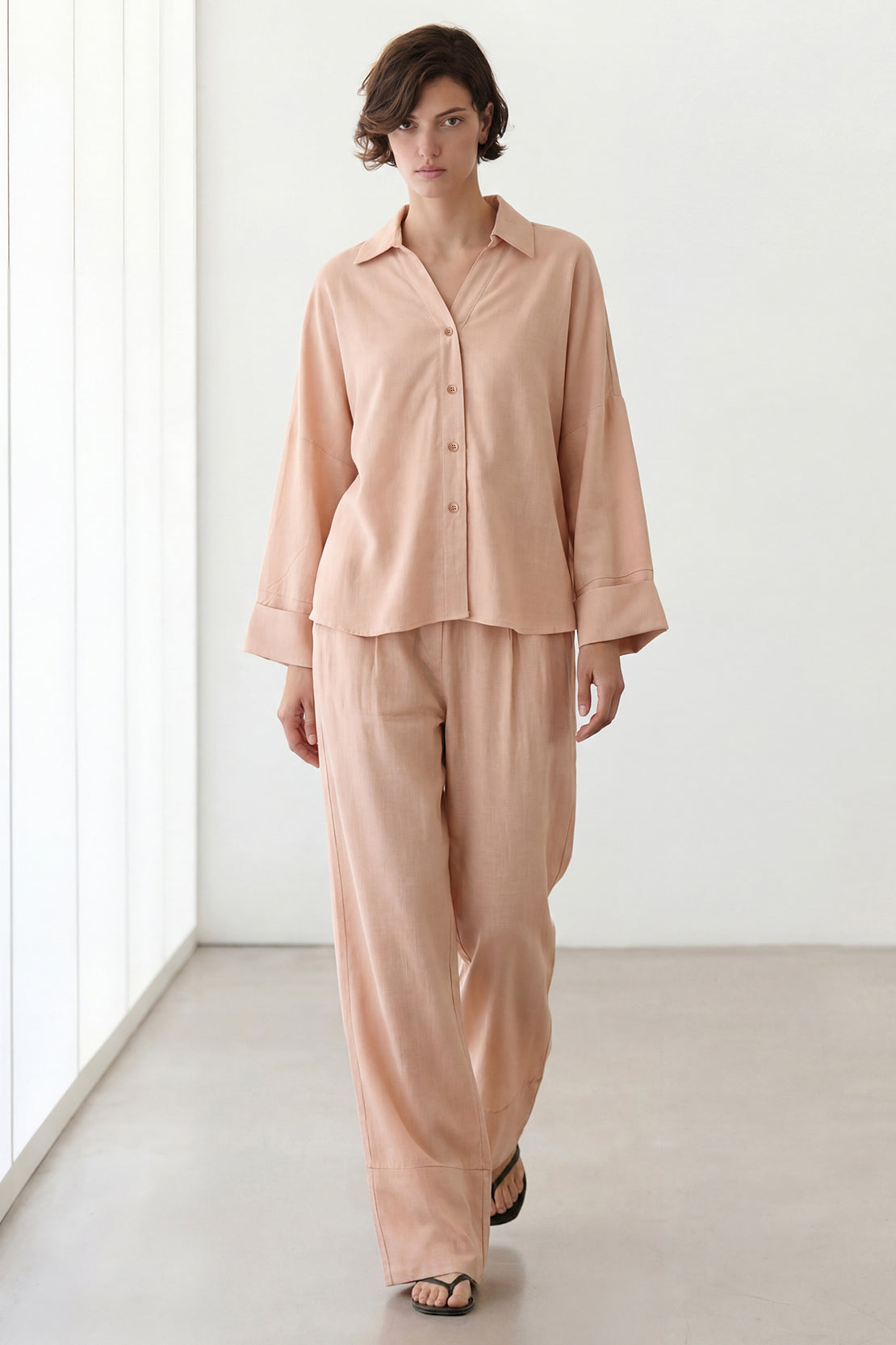 KOKO Linen Blend Relaxed Pants – Pink