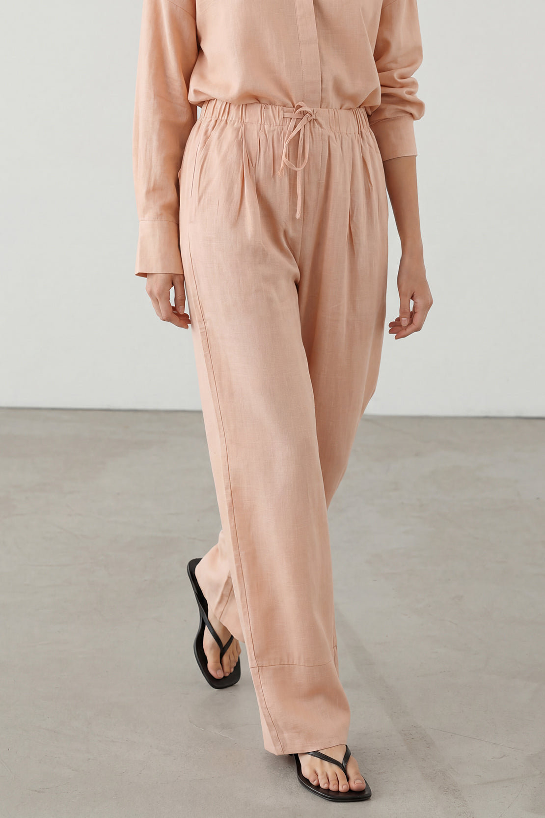 KOKO Linen Blend Relaxed Pants – Pink