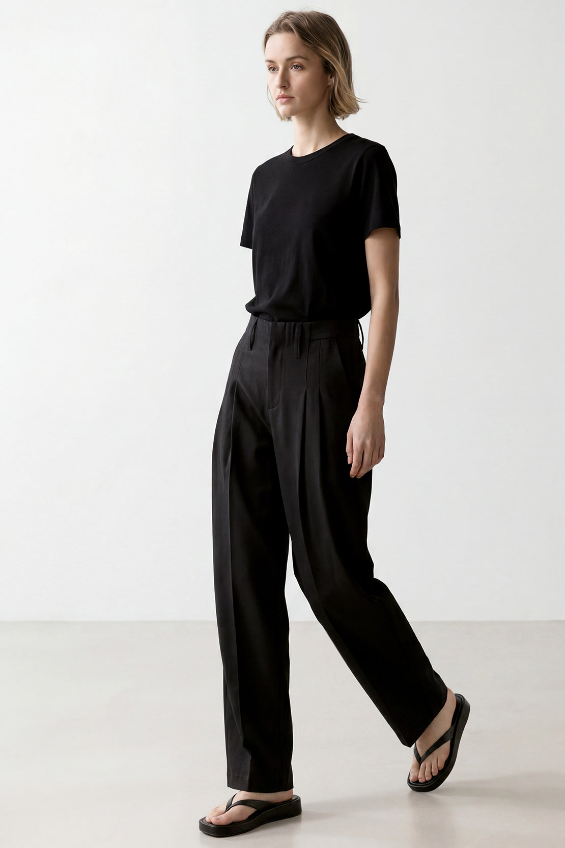 KOKO Modern Weave Straight-Fit Pants – Black