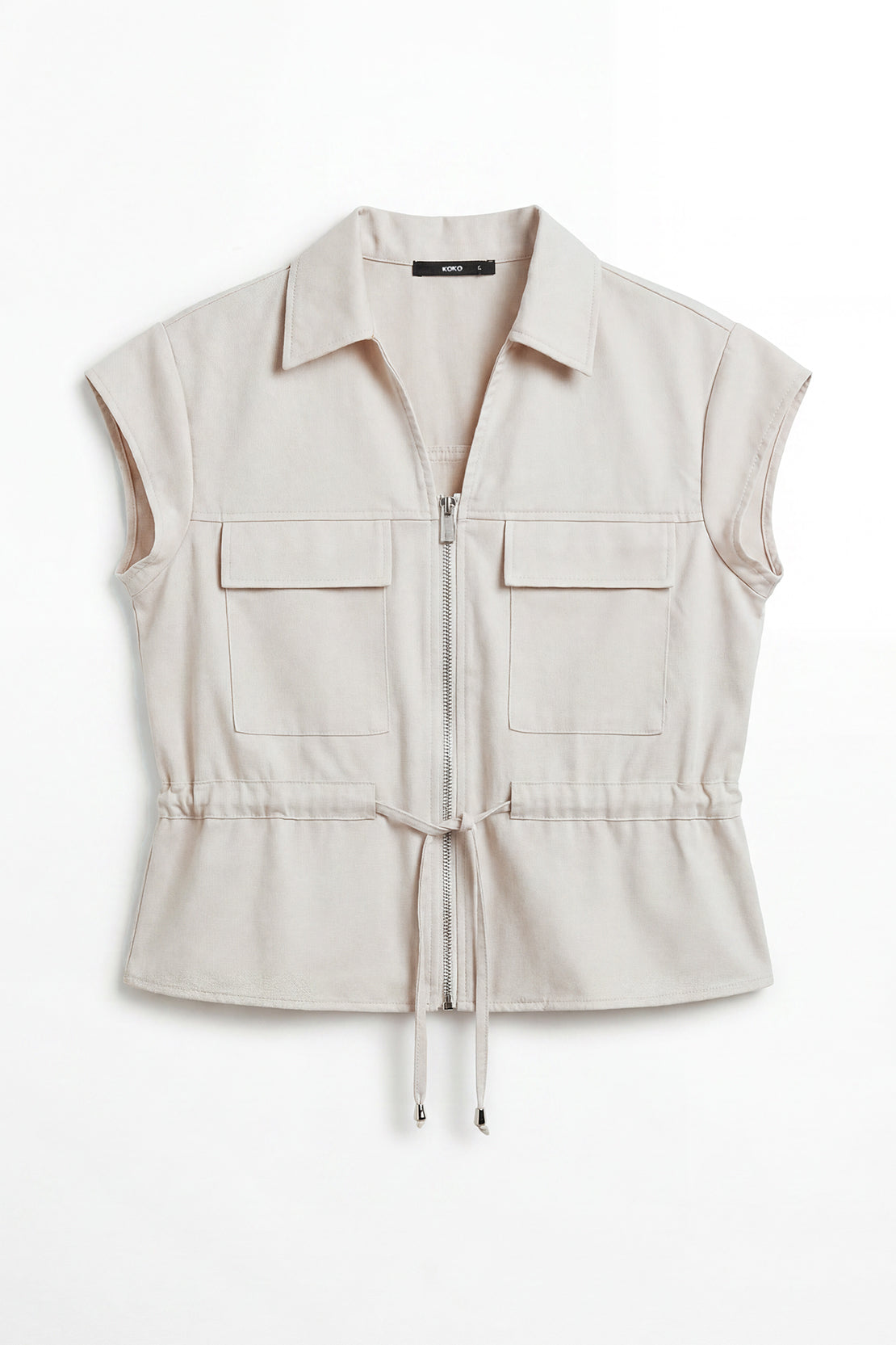 KOKO Air Weave Zip-Up Top – Apricot