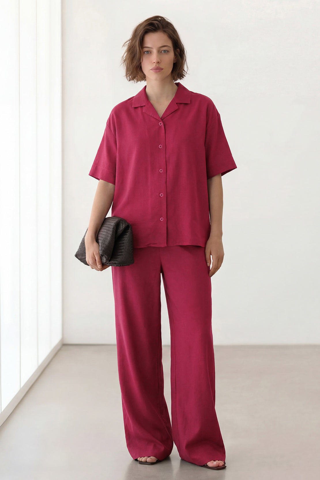 KOKO Looma Linen Relaxed Shirt – Red