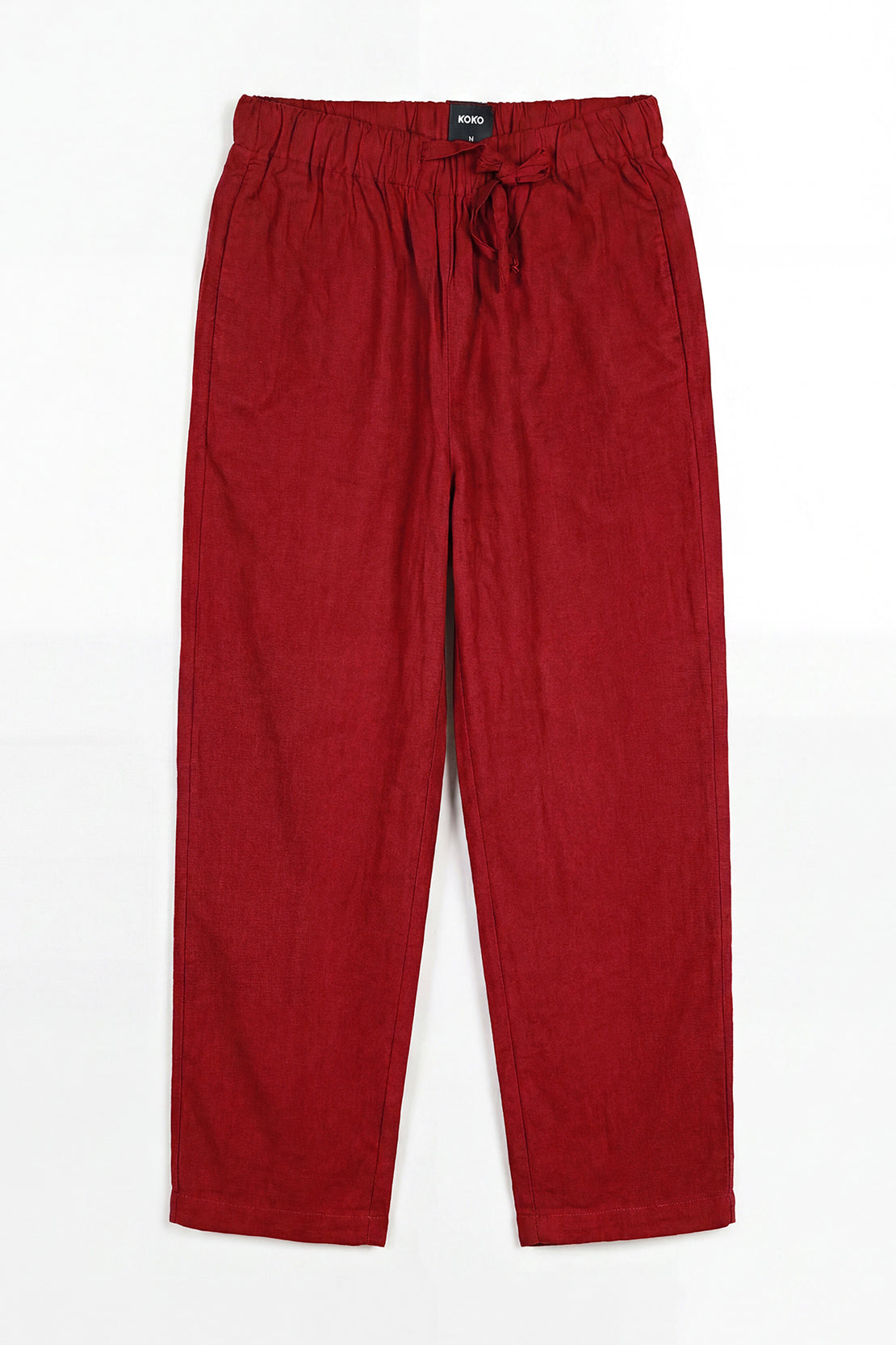 KOKO Looma Linen Relaxed Shirt &  Wide-Leg Pants – Red