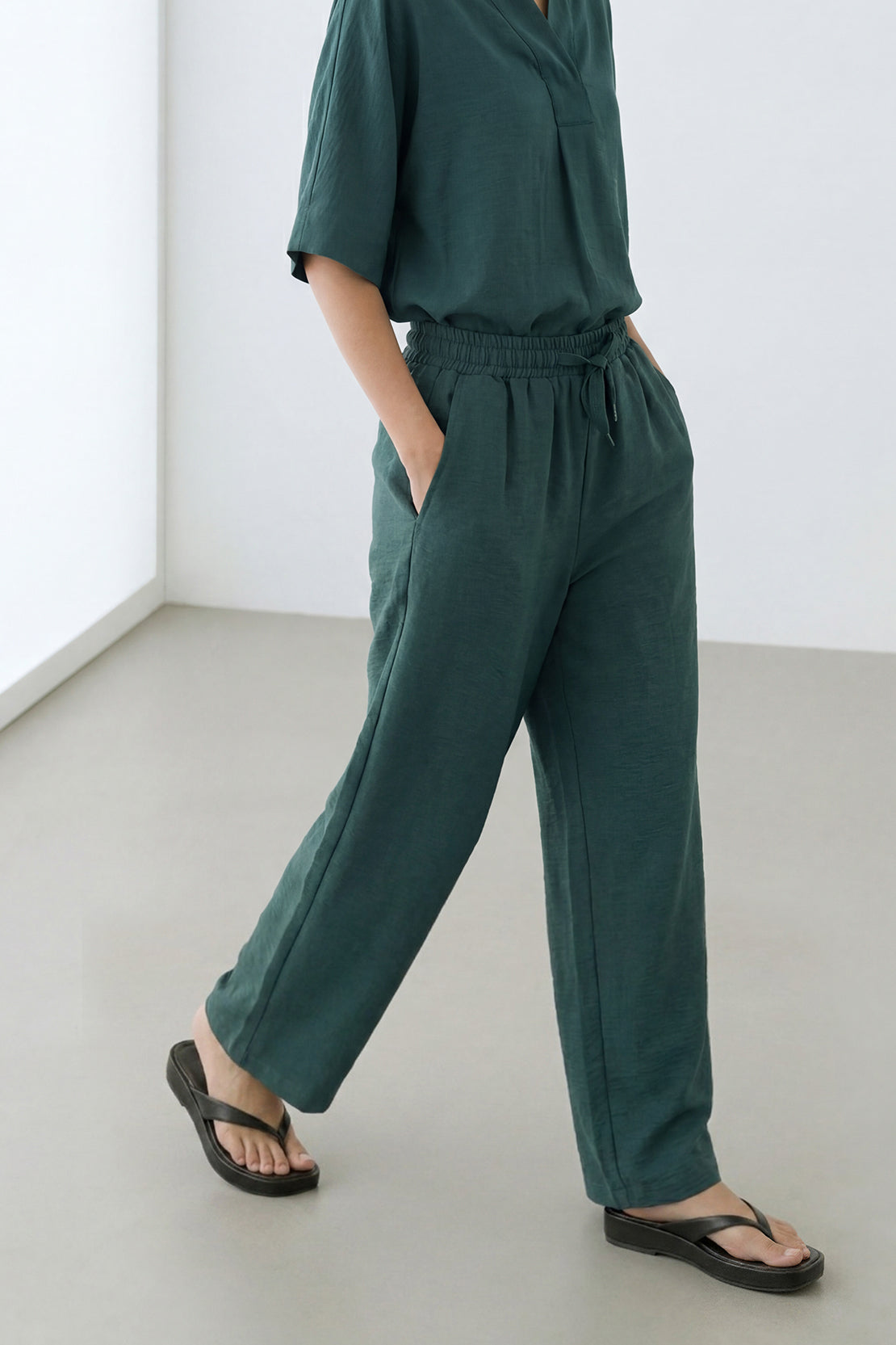 KOKO Cloud Muslin Relaxed Pants – Green