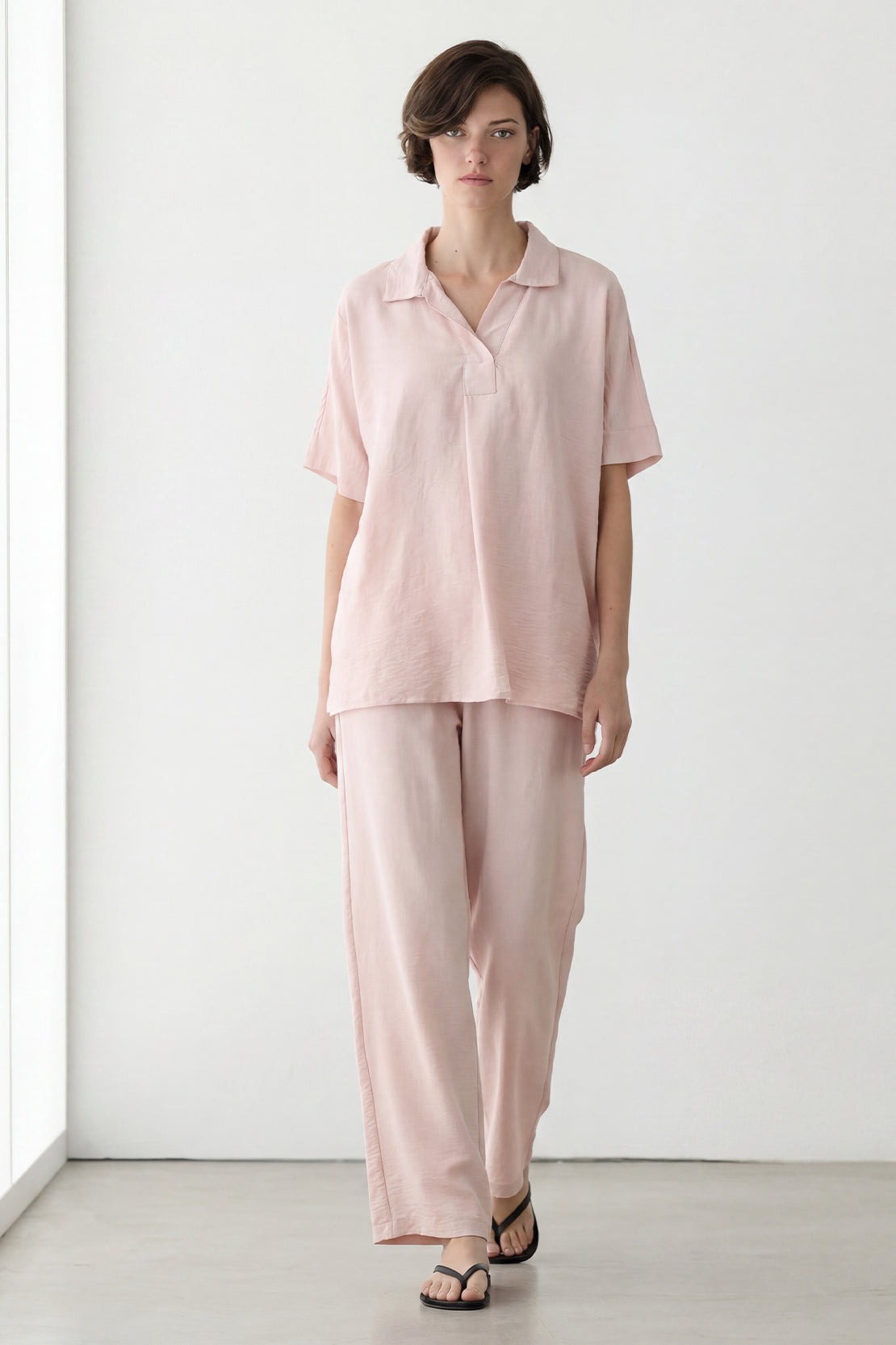 KOKO Cloud Muslin V-Neck Top – light pink