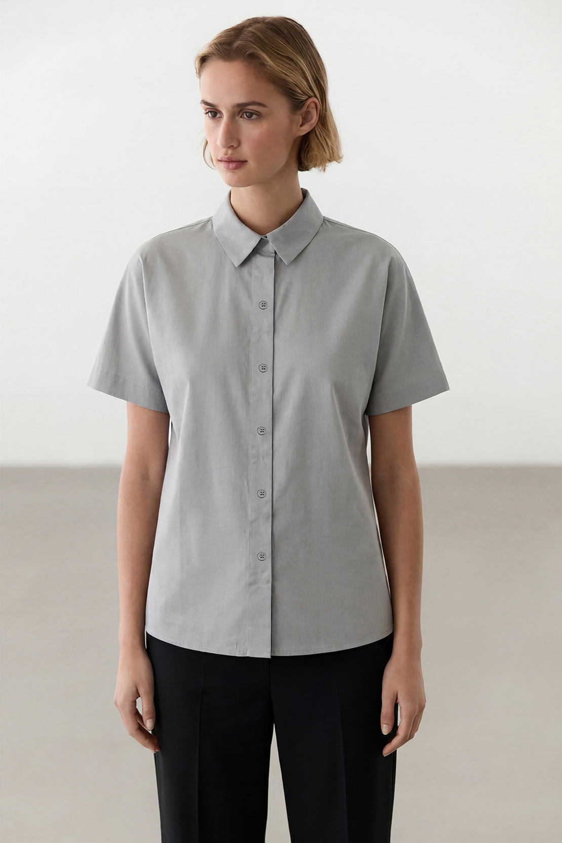 KOKO Air Woven Button-Down T-Shirt – Grey
