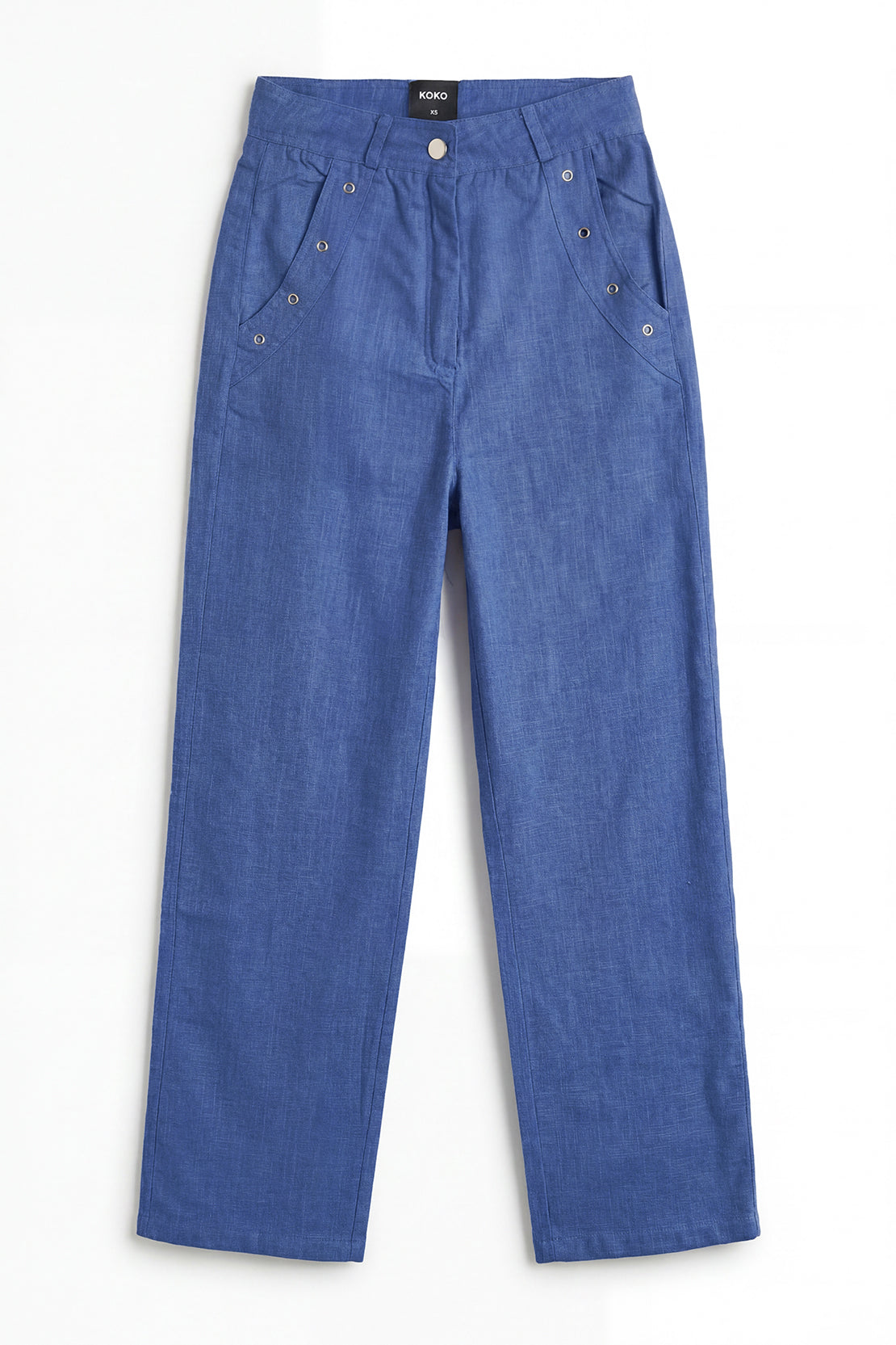 KOKO Structured Linen Zip-Up Top & Bottom – Royal Blue