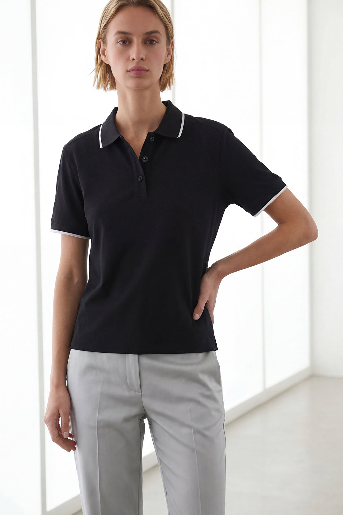 KOKO Air Knit Classic Polo – Black