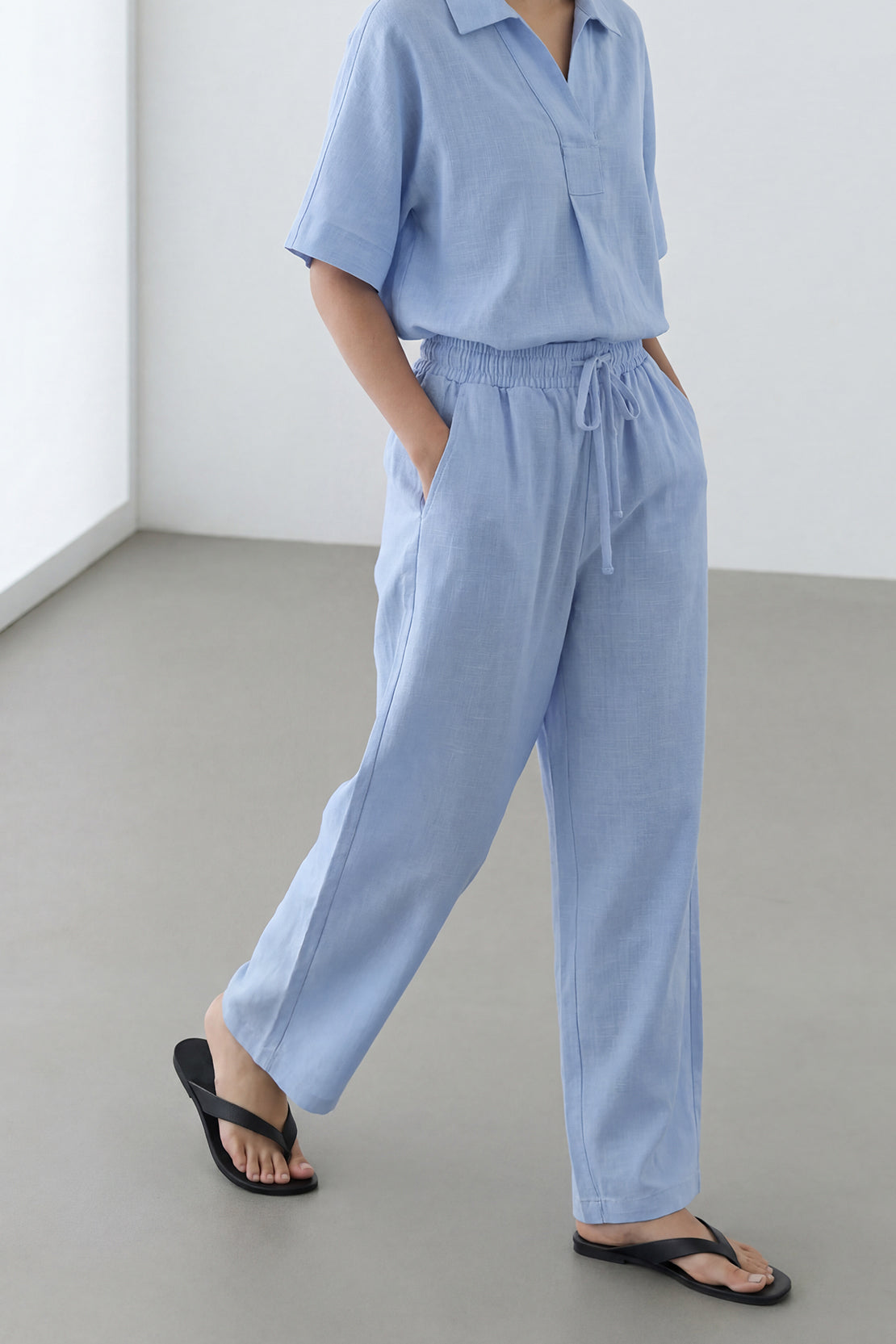 KOKO Linen Blend Co-ord Bottom – Light Blue