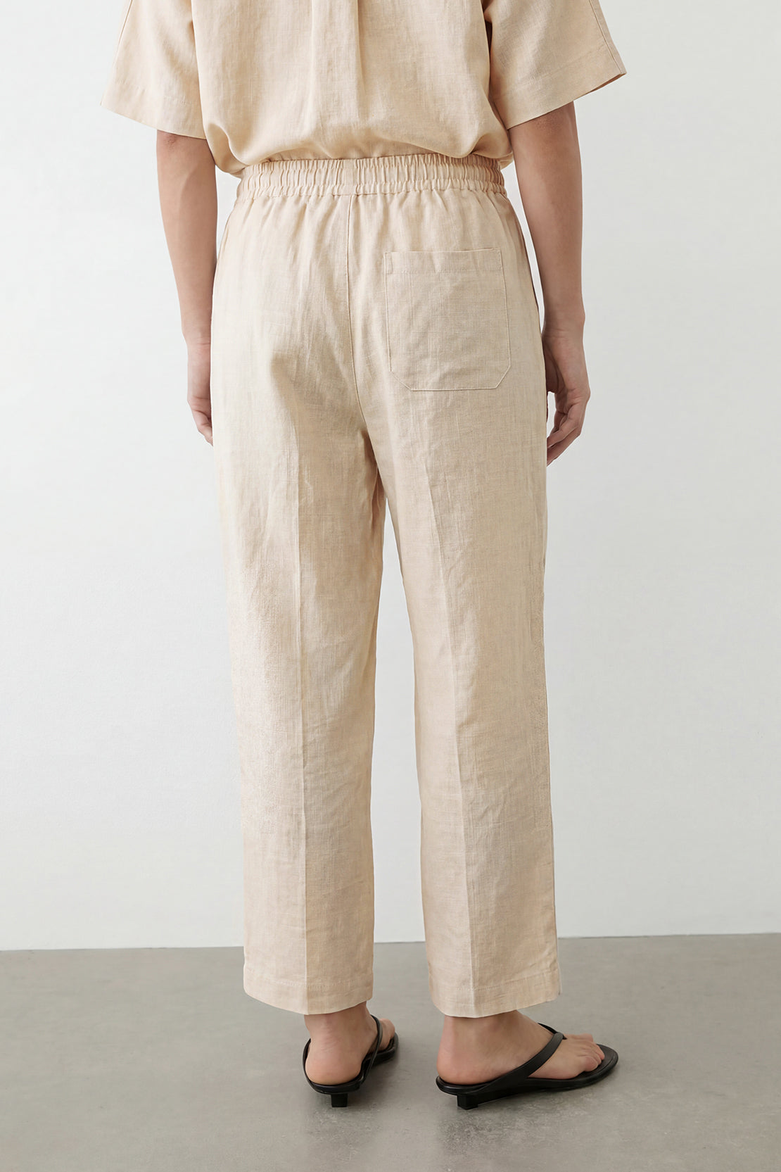 KOKO Linen Blend Wide-Leg Bottom – Apricot