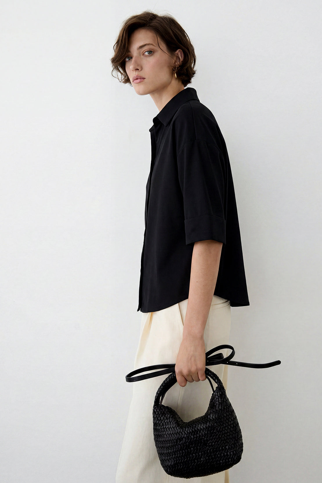 KOKO Cloud Canvas Button-Down Shirt – Black