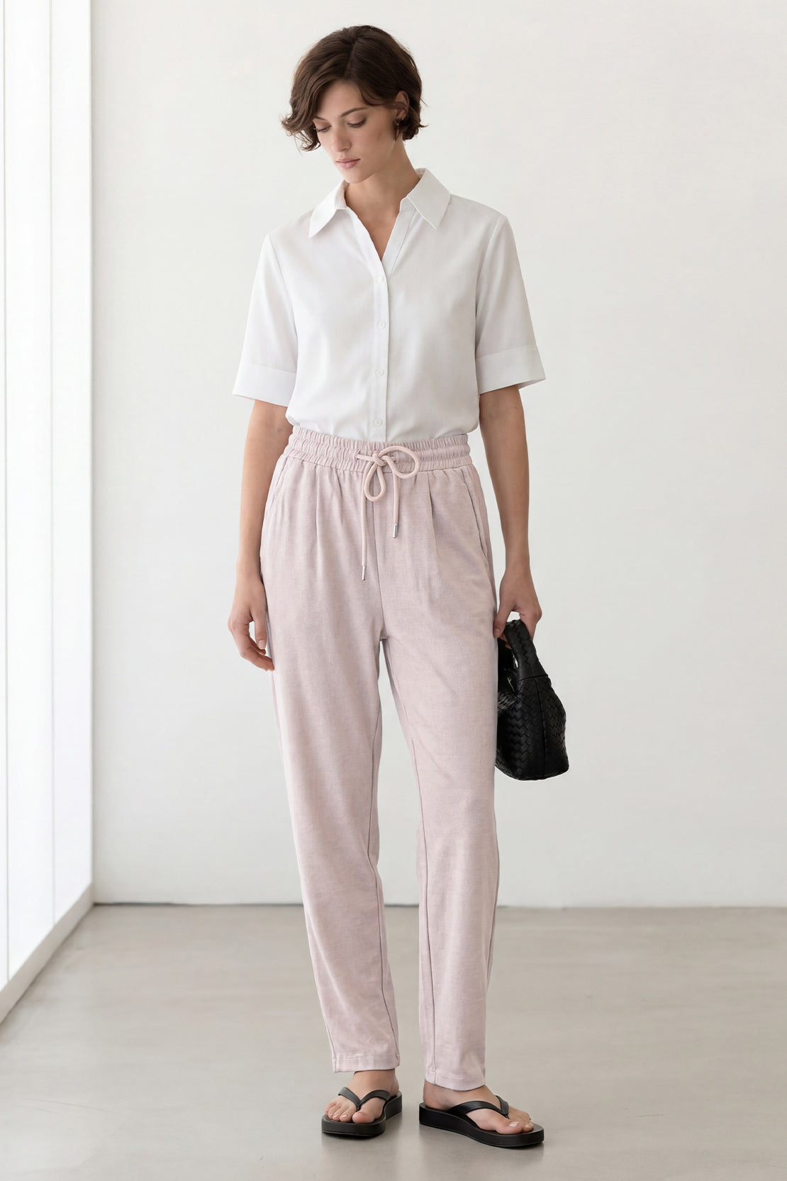 KOKO Cloud Linen Relaxed Fit Pants – Light Pink