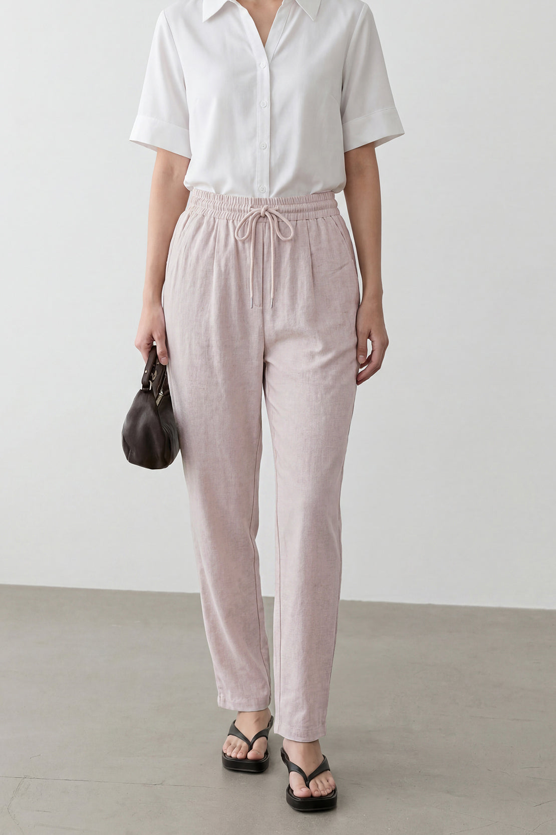 KOKO Cloud Linen Relaxed Fit Pants – Light Pink