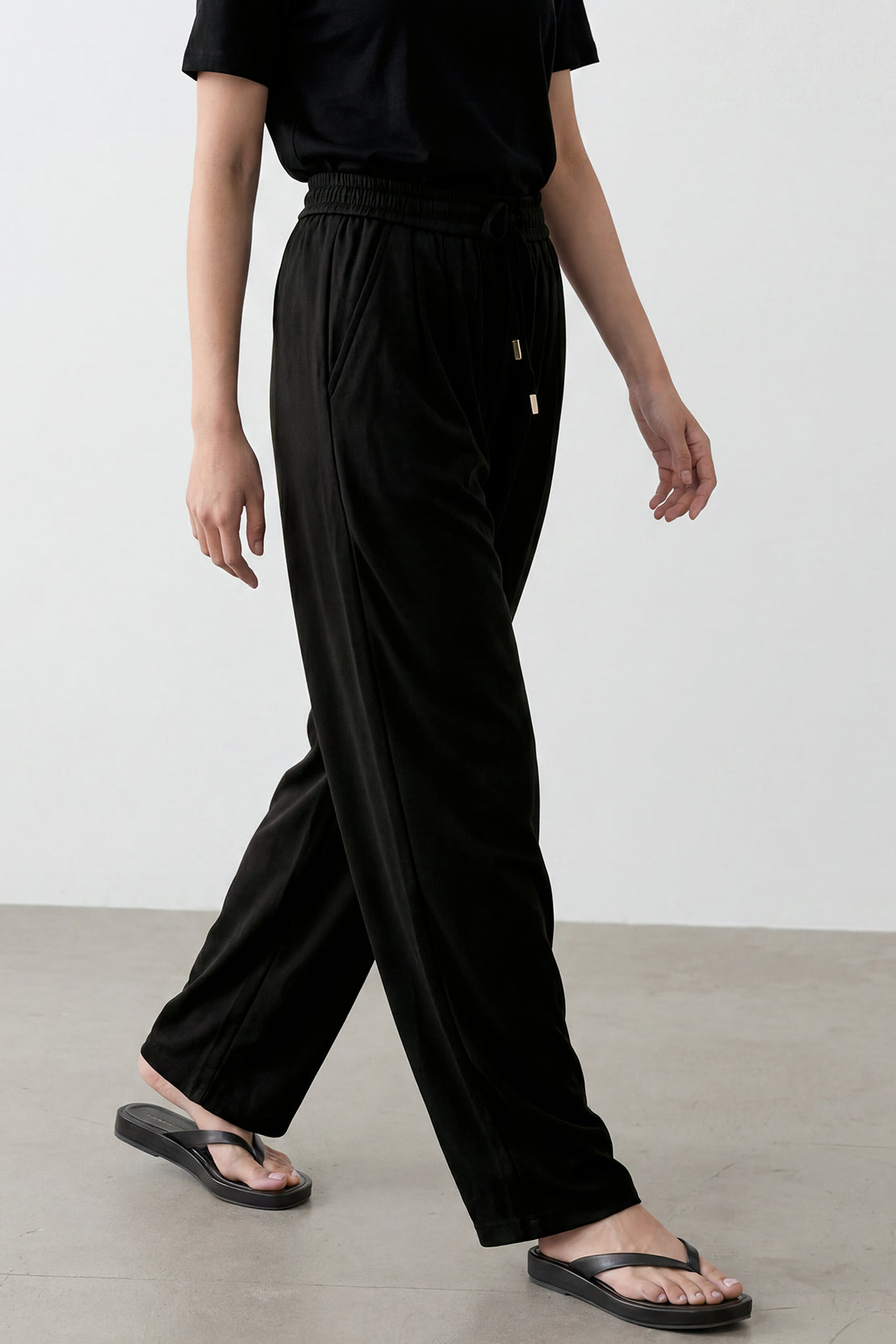 KOKO Neo Knit Wide-Leg Pants – Black
