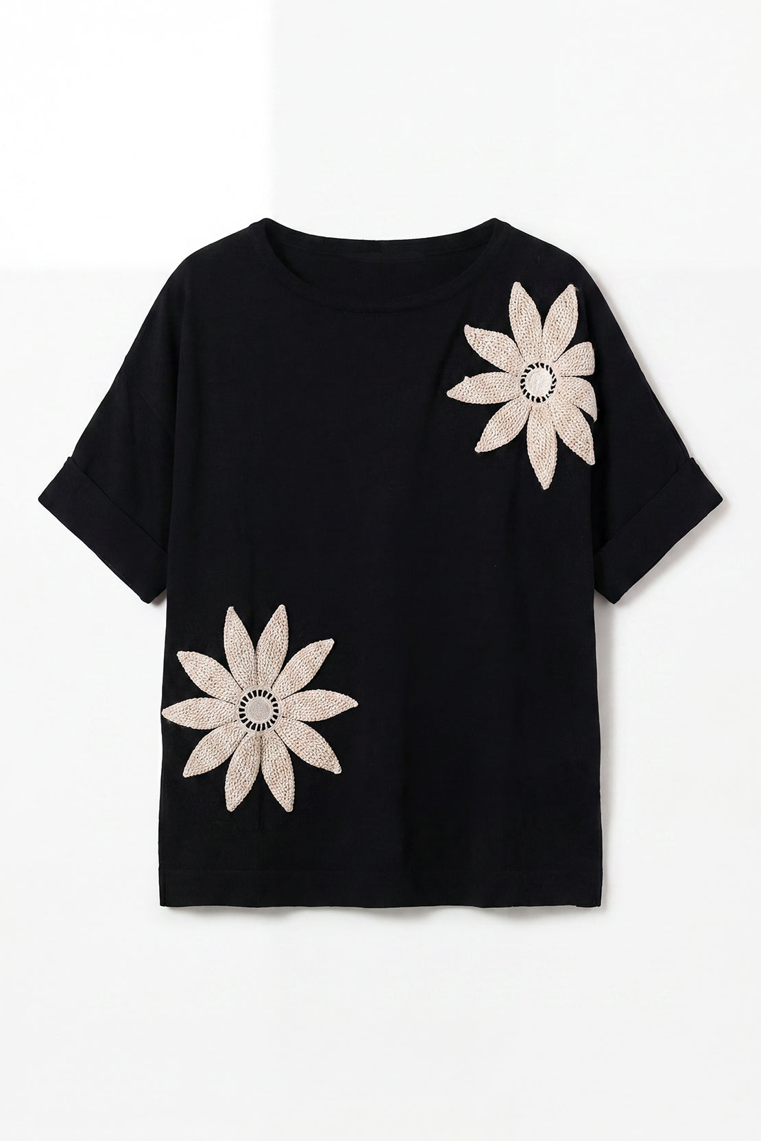 KOKO Ultra Mesh Relaxed Crew Neck Top – Black