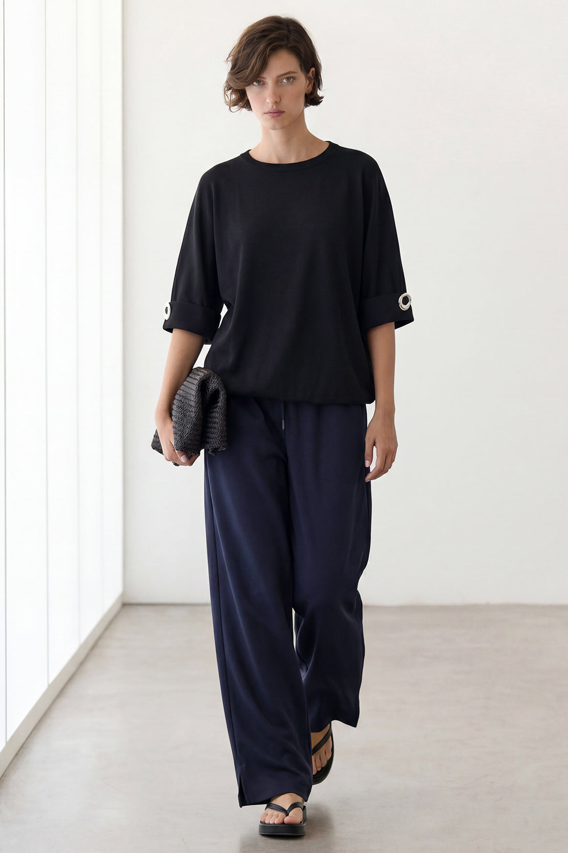 KOKO Neo Mesh Relaxed Statement Top – Black