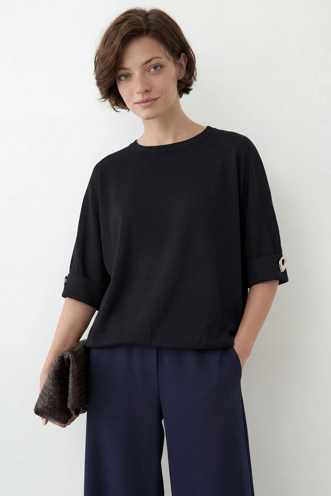 KOKO Neo Mesh Relaxed Statement Top – Black