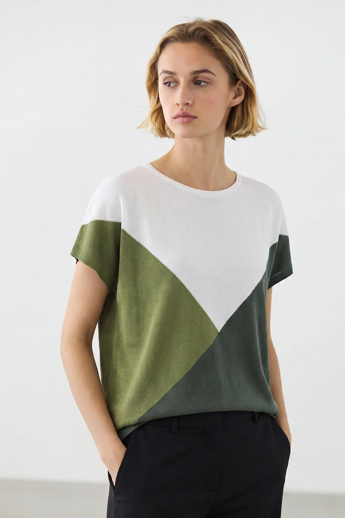 KOKO Drift Mesh Relaxed Crew Neck Top – Green