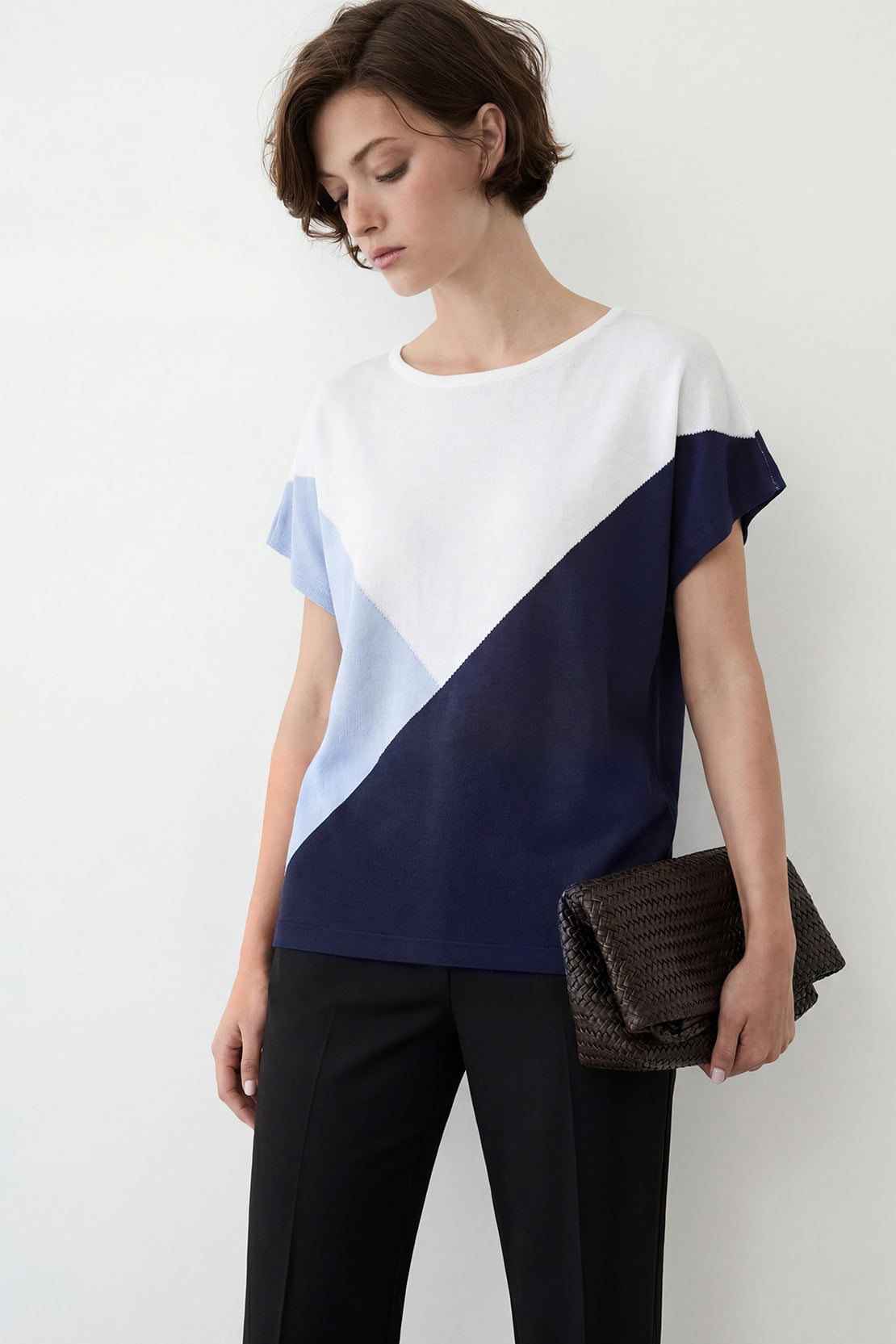 KOKO Drift Mesh Relaxed Crew Neck Top – Blue