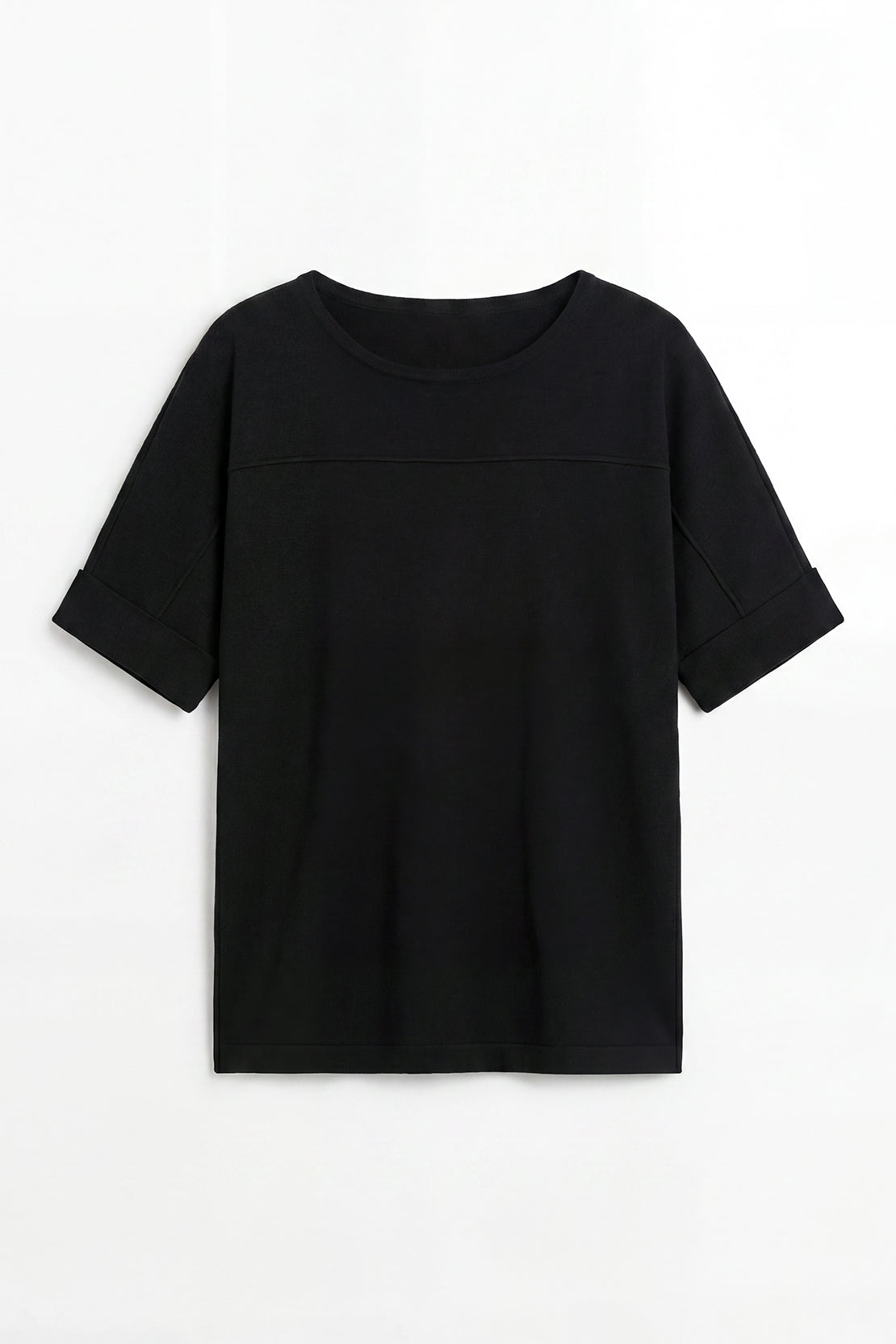 KOKO Neo Mesh Relaxed Crew Neck Top – Black
