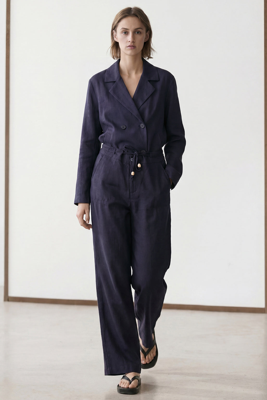 KOKO Linen Relaxed Pants – Navy