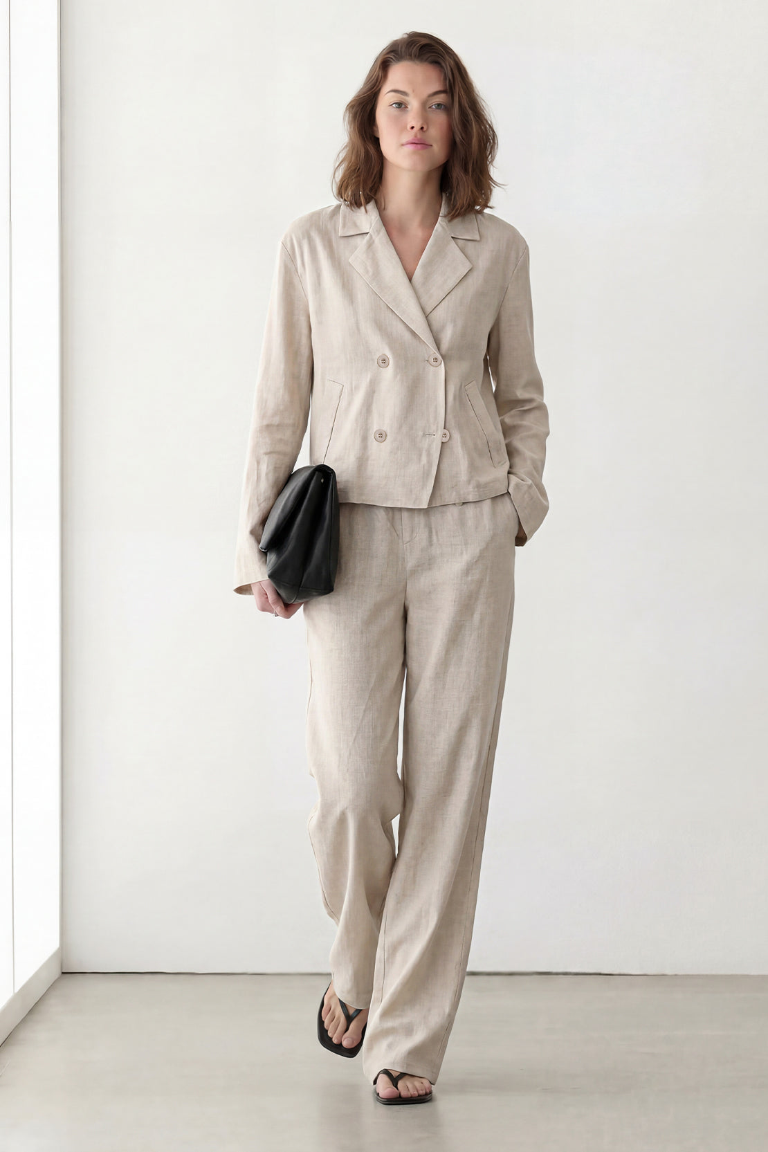 KOKO Linen Structured Top — Beige