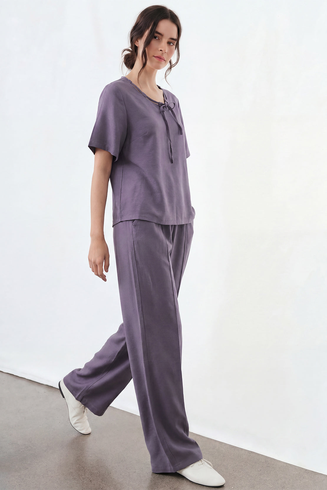 KOKO Nova Tie-Neck Top – Dusty Purple