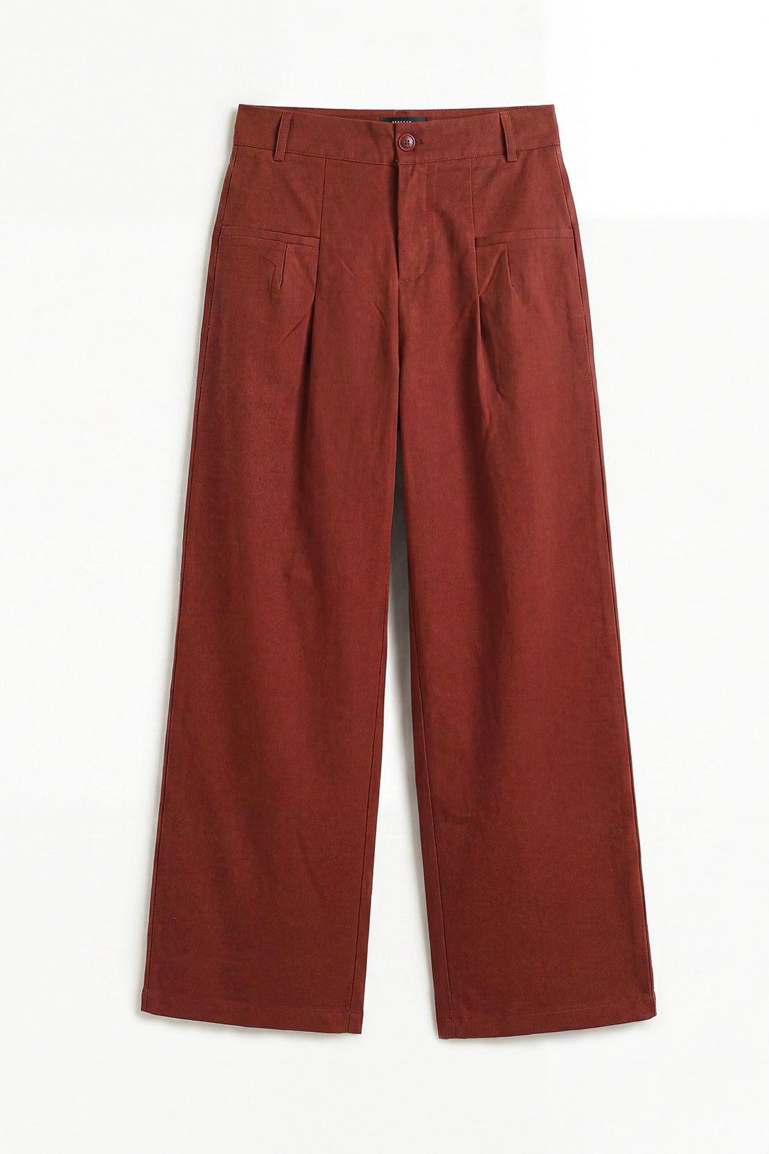 KOKO Smooth Weave Wide-Leg Trouser – Rust Brown