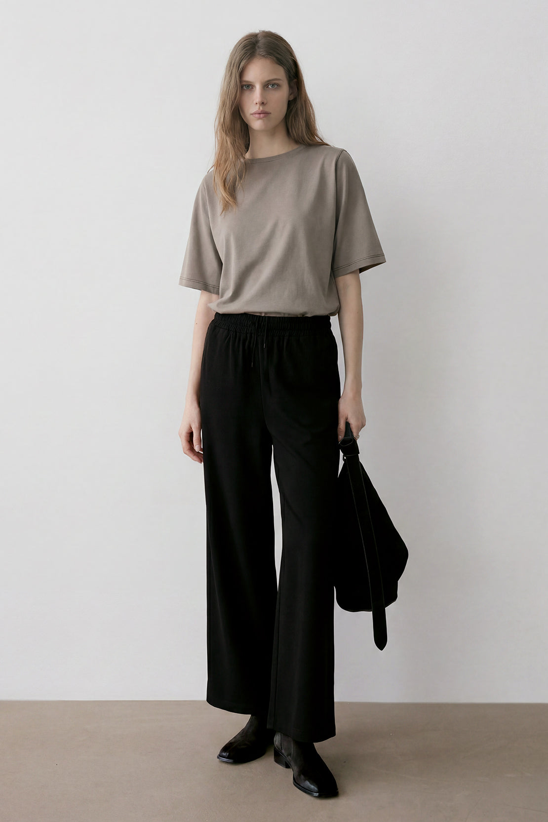 KOKO Modal Roma Relaxed Wide Leg Bottom – Black