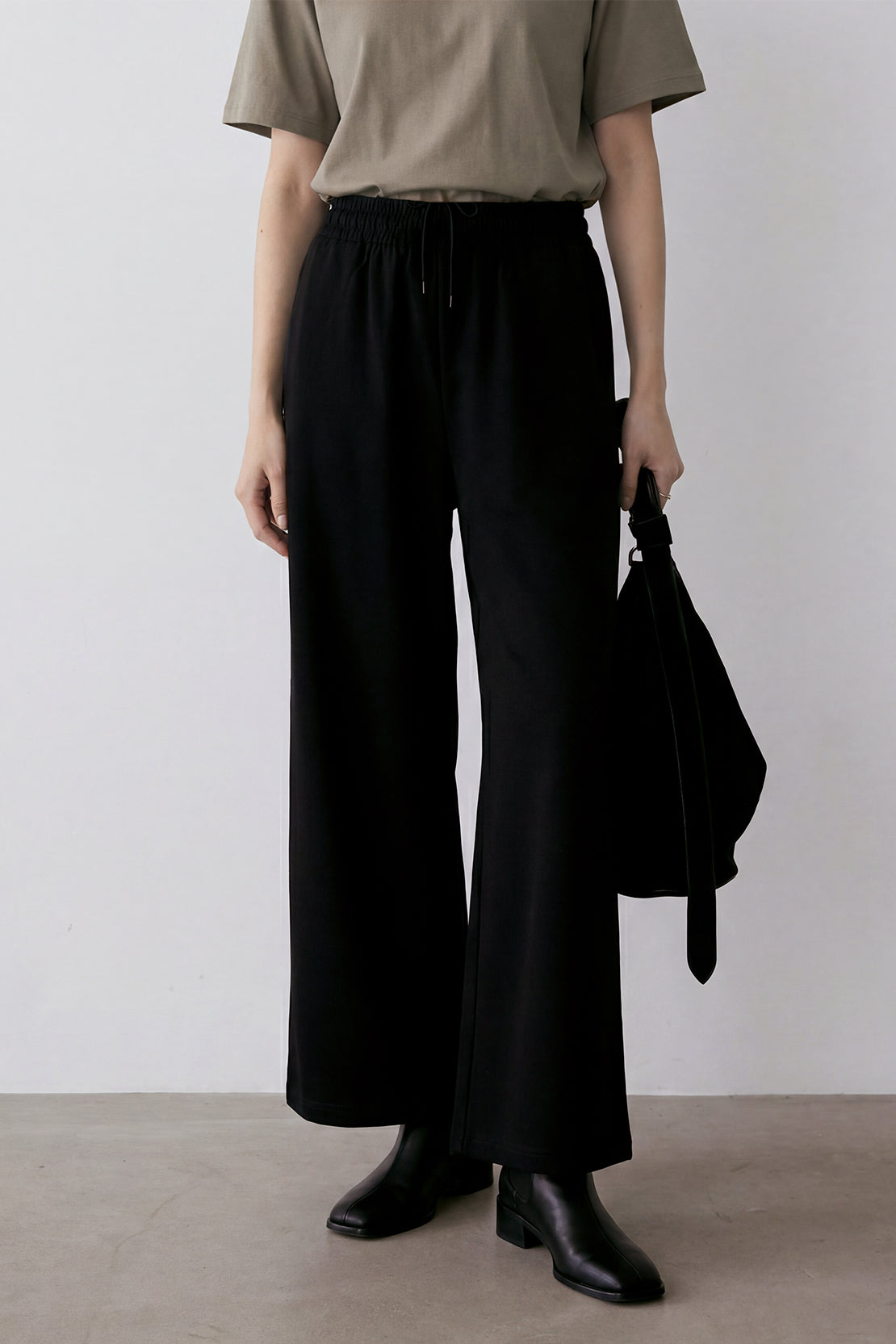 KOKO Modal Roma Relaxed Wide Leg Bottom – Black