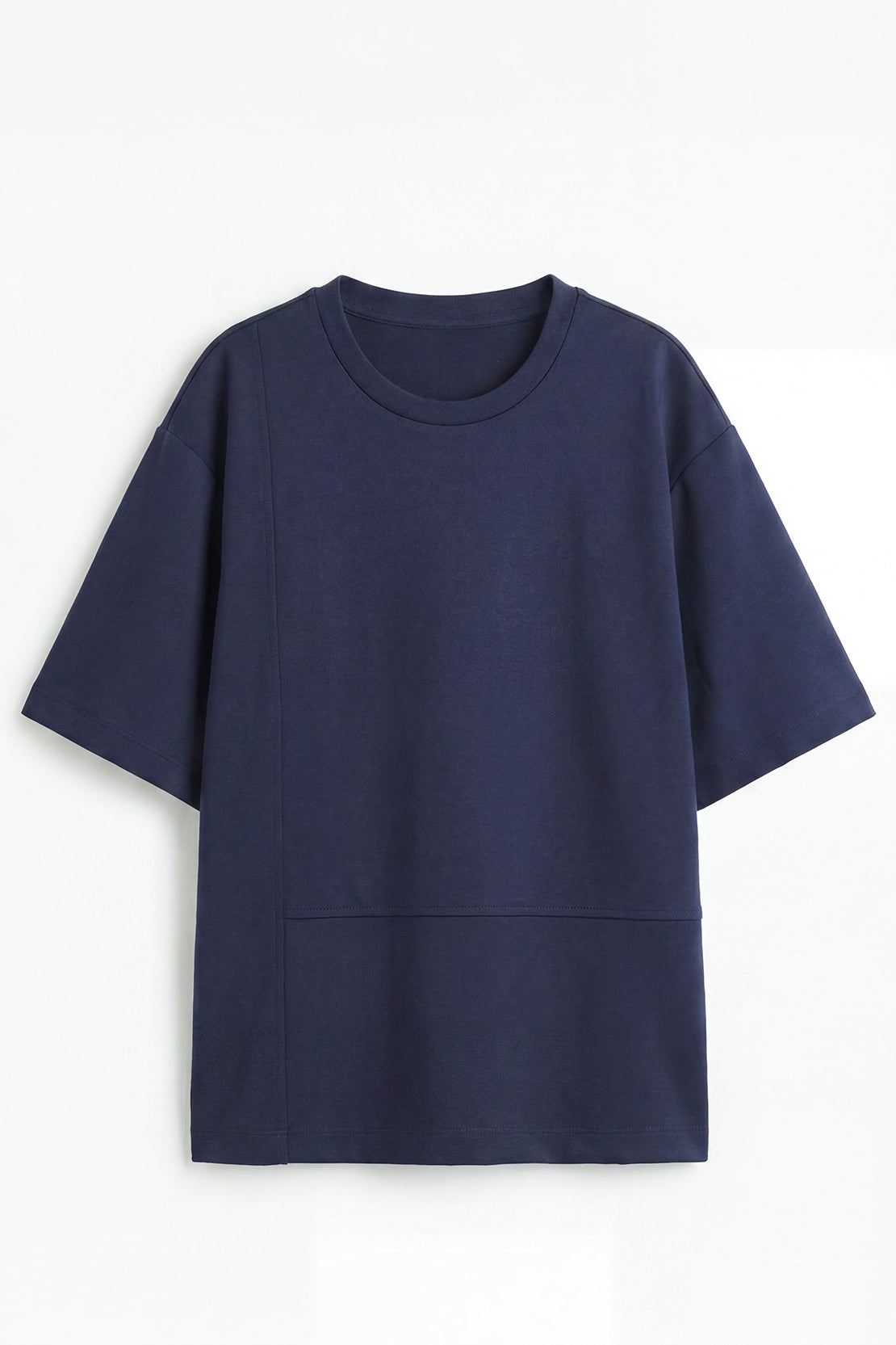 KOKO Modal Blend Minimalist Relaxed Top – Soft Grey & Navy