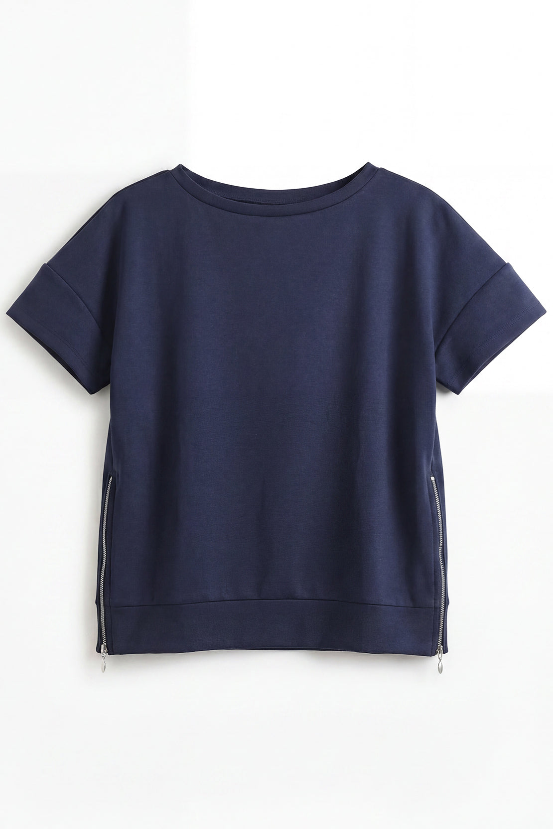 KOKO Modal Relaxed Boat Neck Top – navy