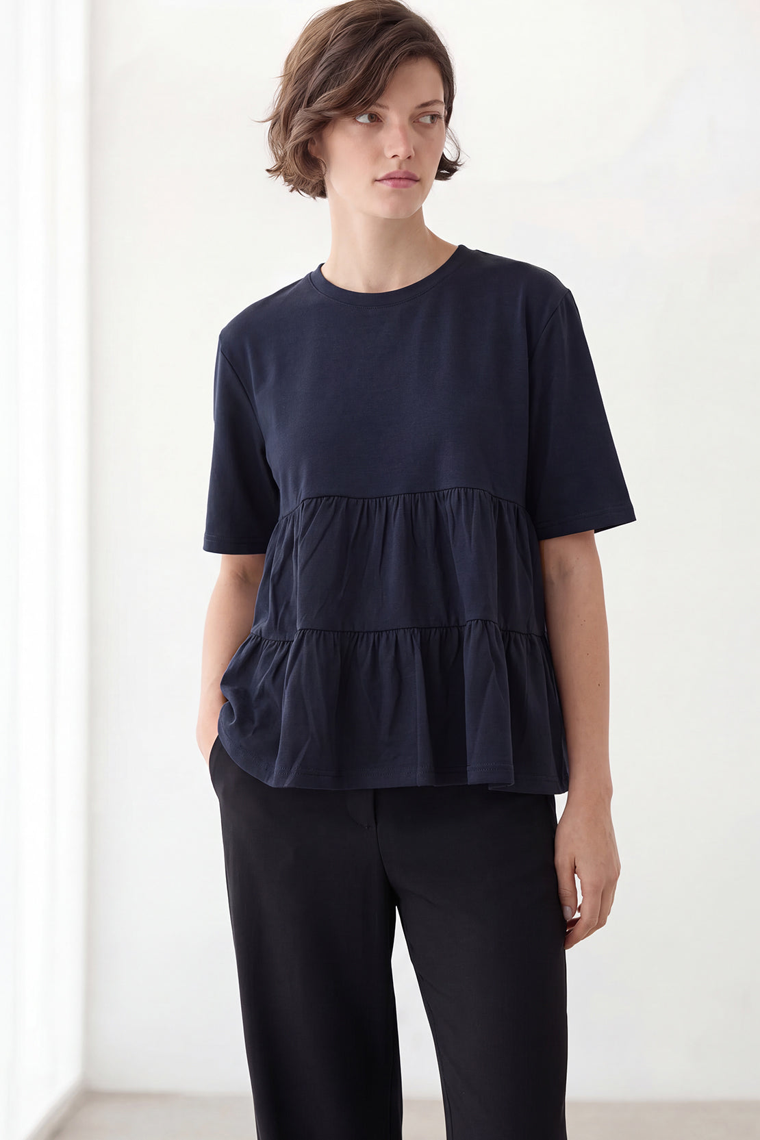 KOKO Modal Bloom Top – Navy