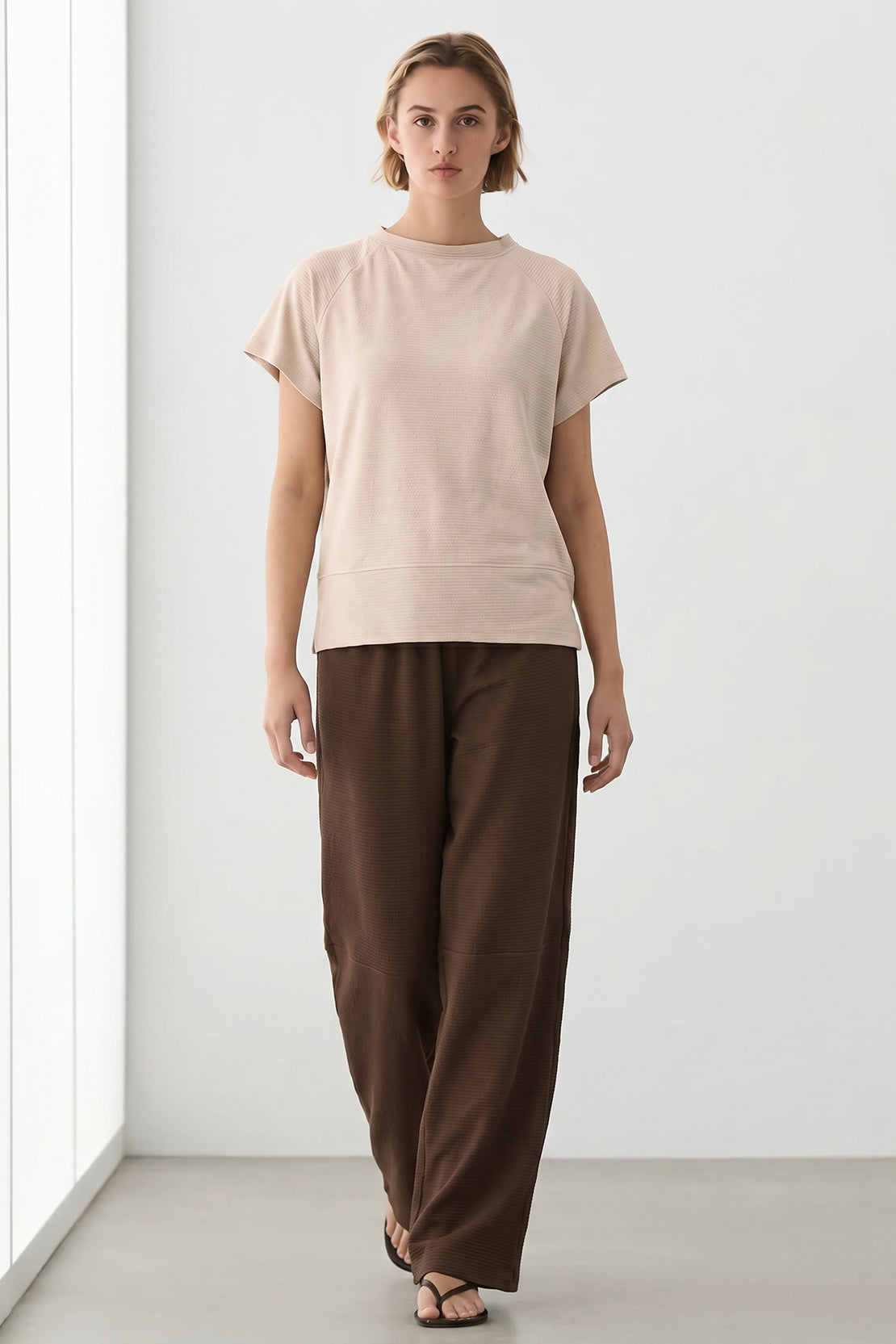 Koko Textured Knit Essential Top – Coffee