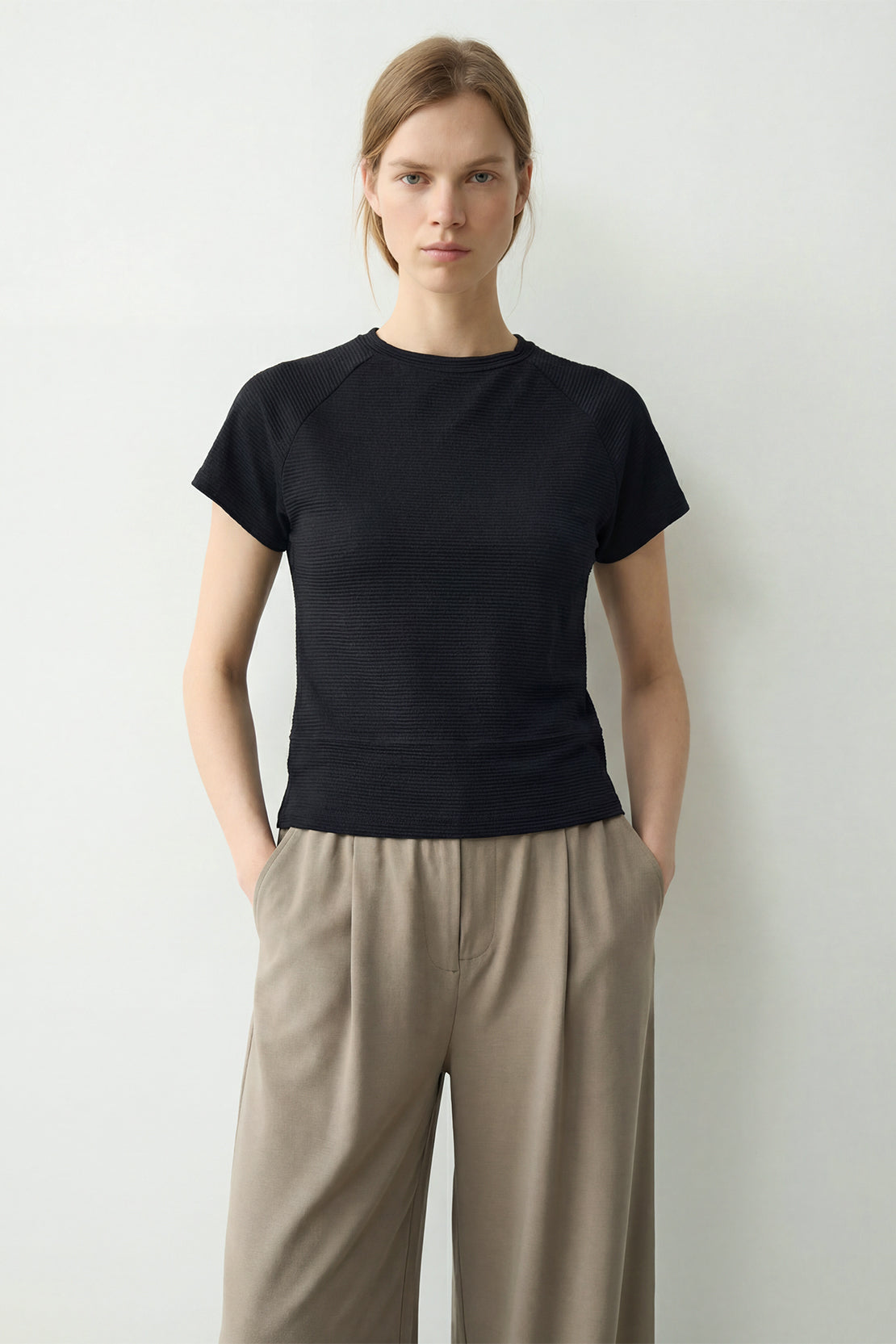 KOKO Textured Knitted Top – Black