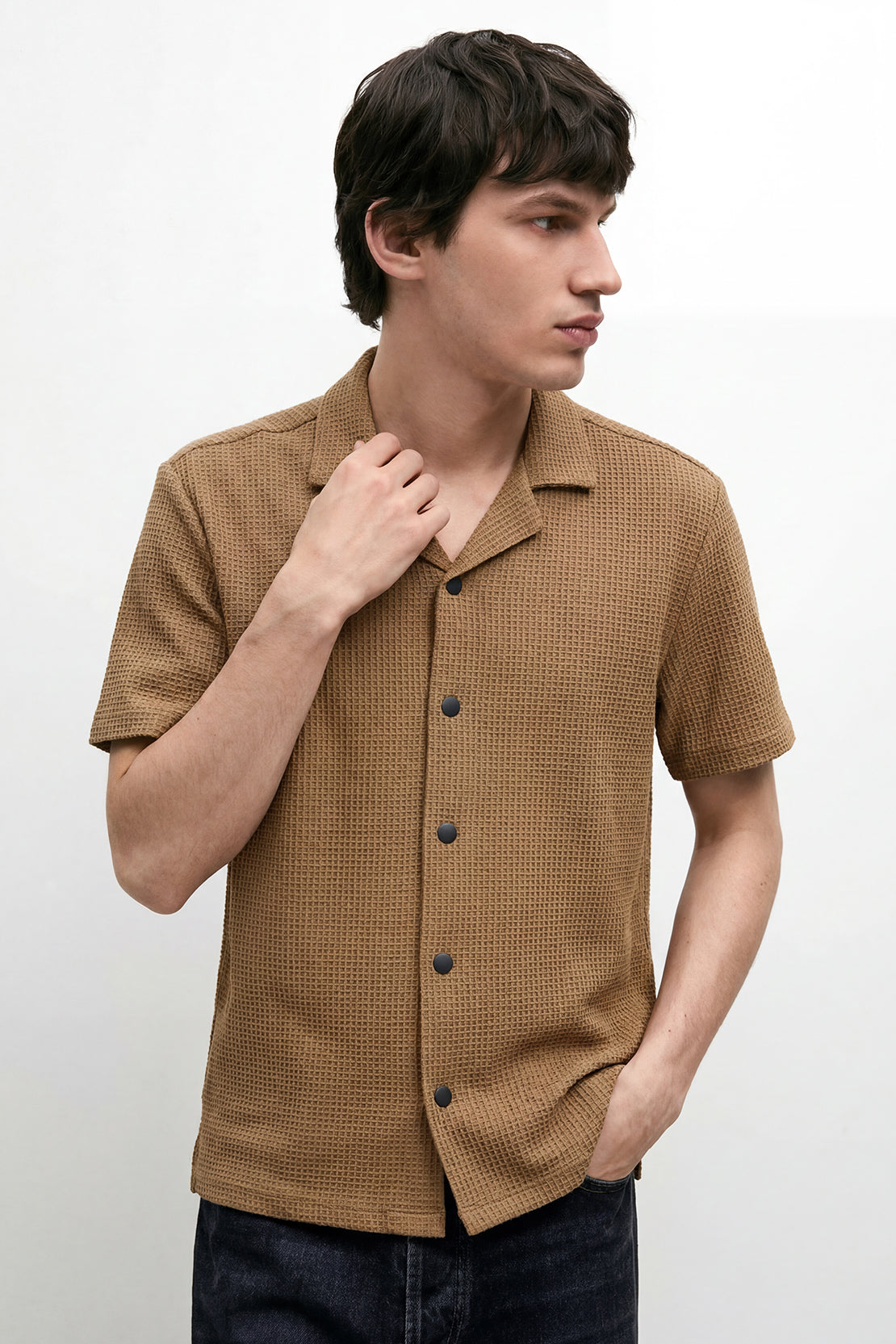 KOKO Structured Knit Shirt – Khaki