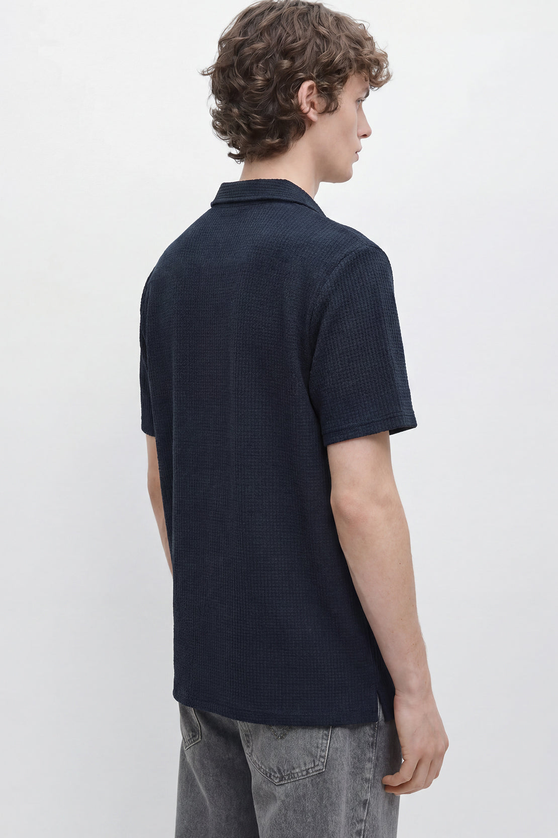 KOKO Structured Knit Shirt – Navy
