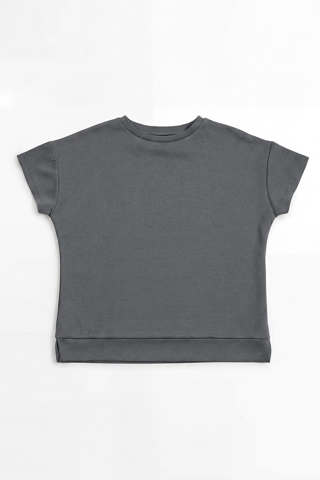 KOKO Viscose Scuba Crew Neck Tee – Dark Grey