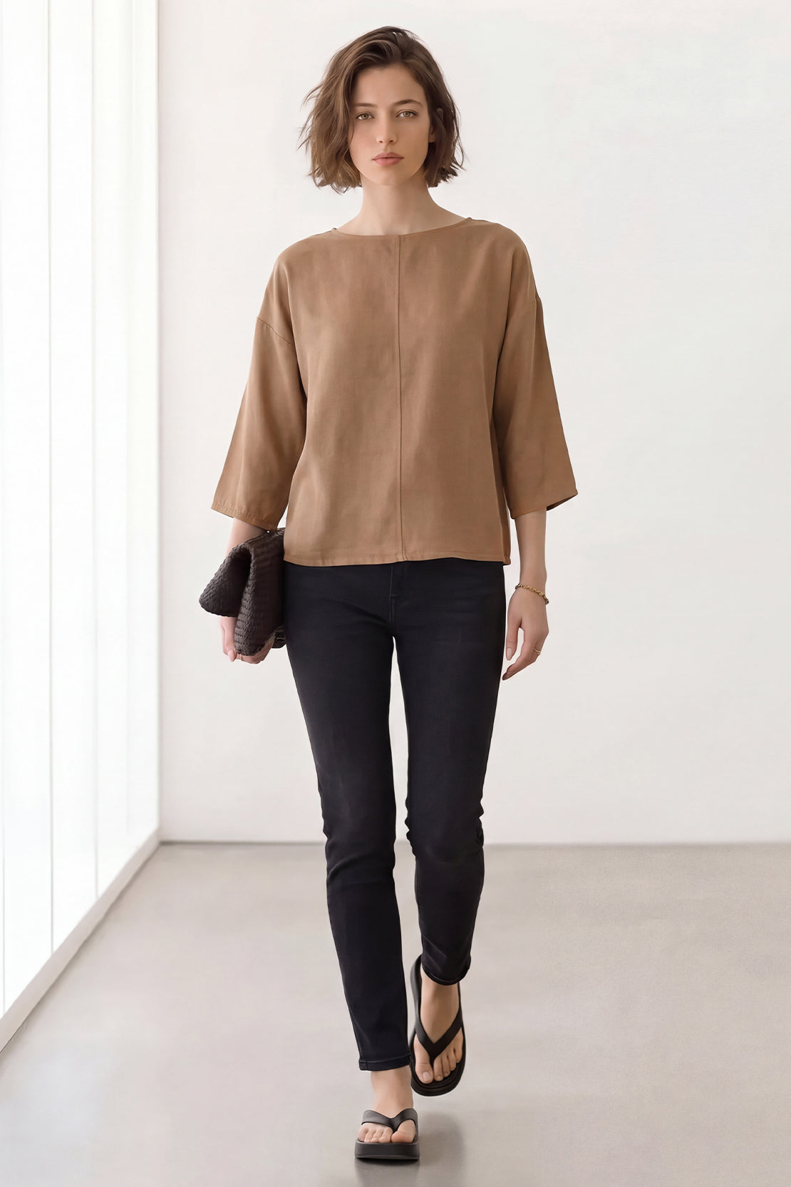 KOKO Cloud Lyo-Nature Boat Neck Quarter Sleeve Top