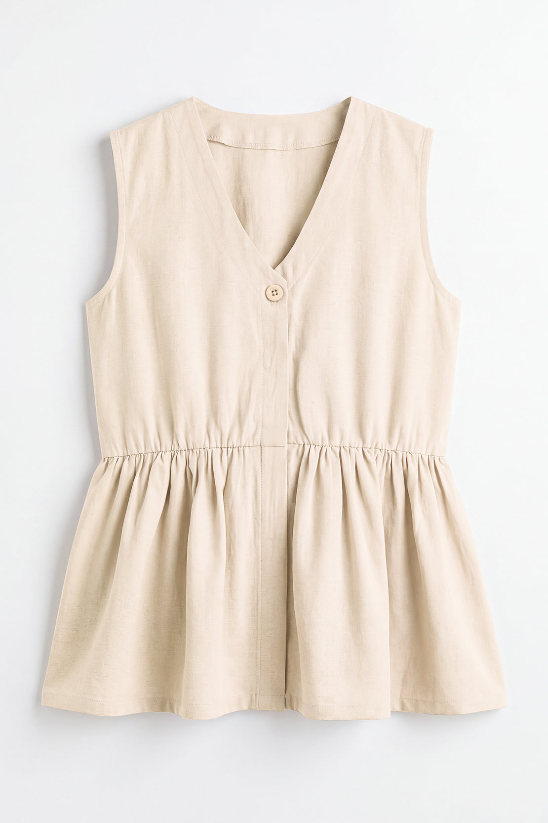 KOKO Silky Linen Peplum Top
