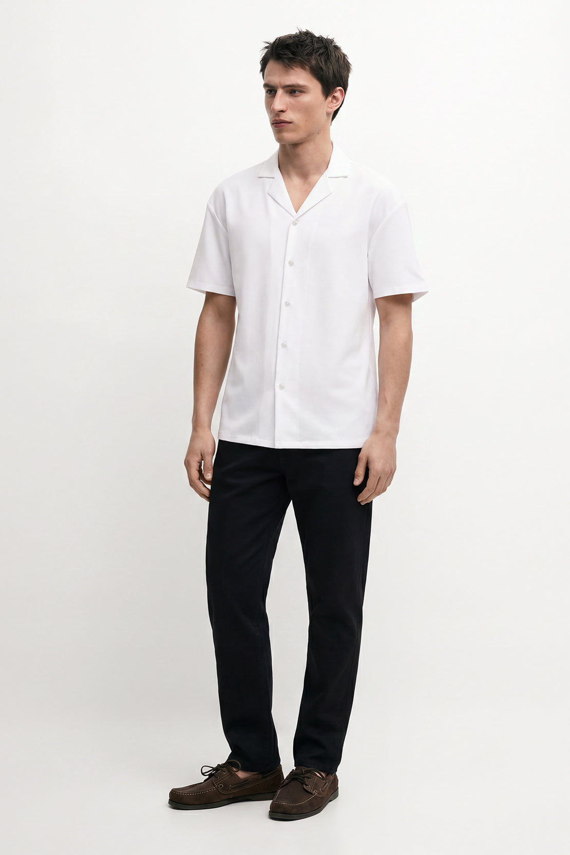 KOKO Pure Ease Relaxed Half-Sleeve Shirt – White