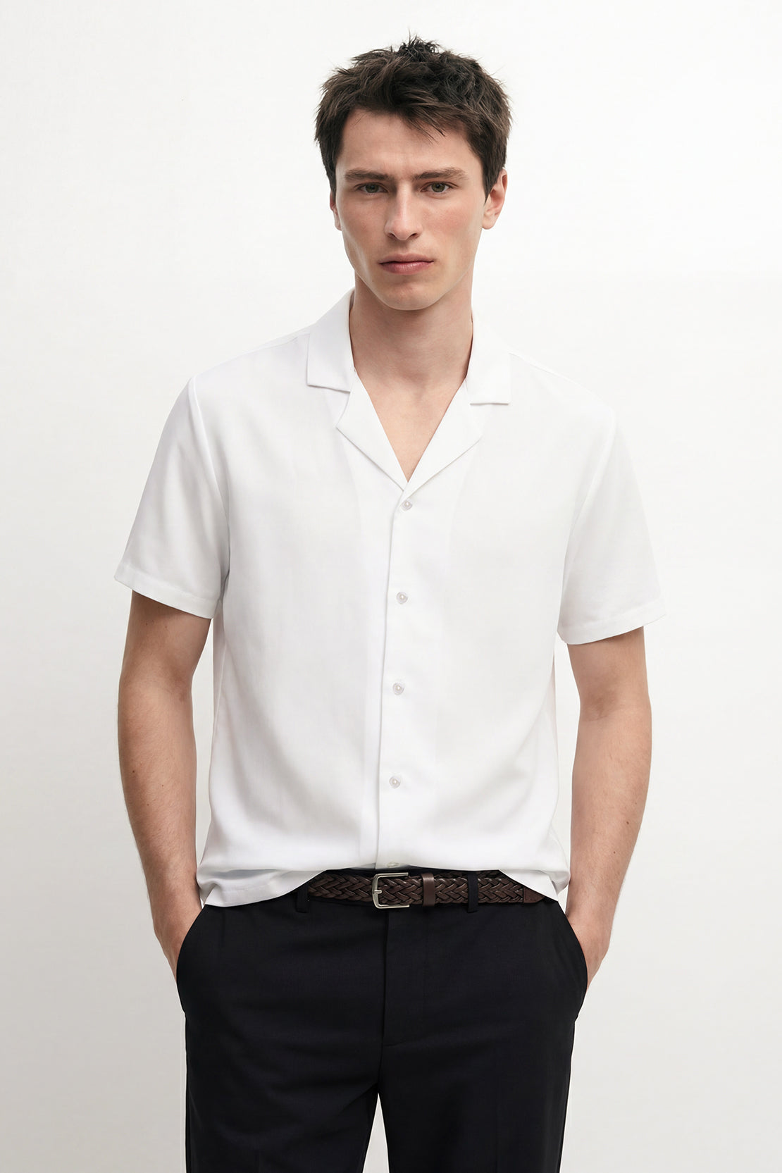 KOKO Pure Ease Relaxed Half-Sleeve Shirt – White