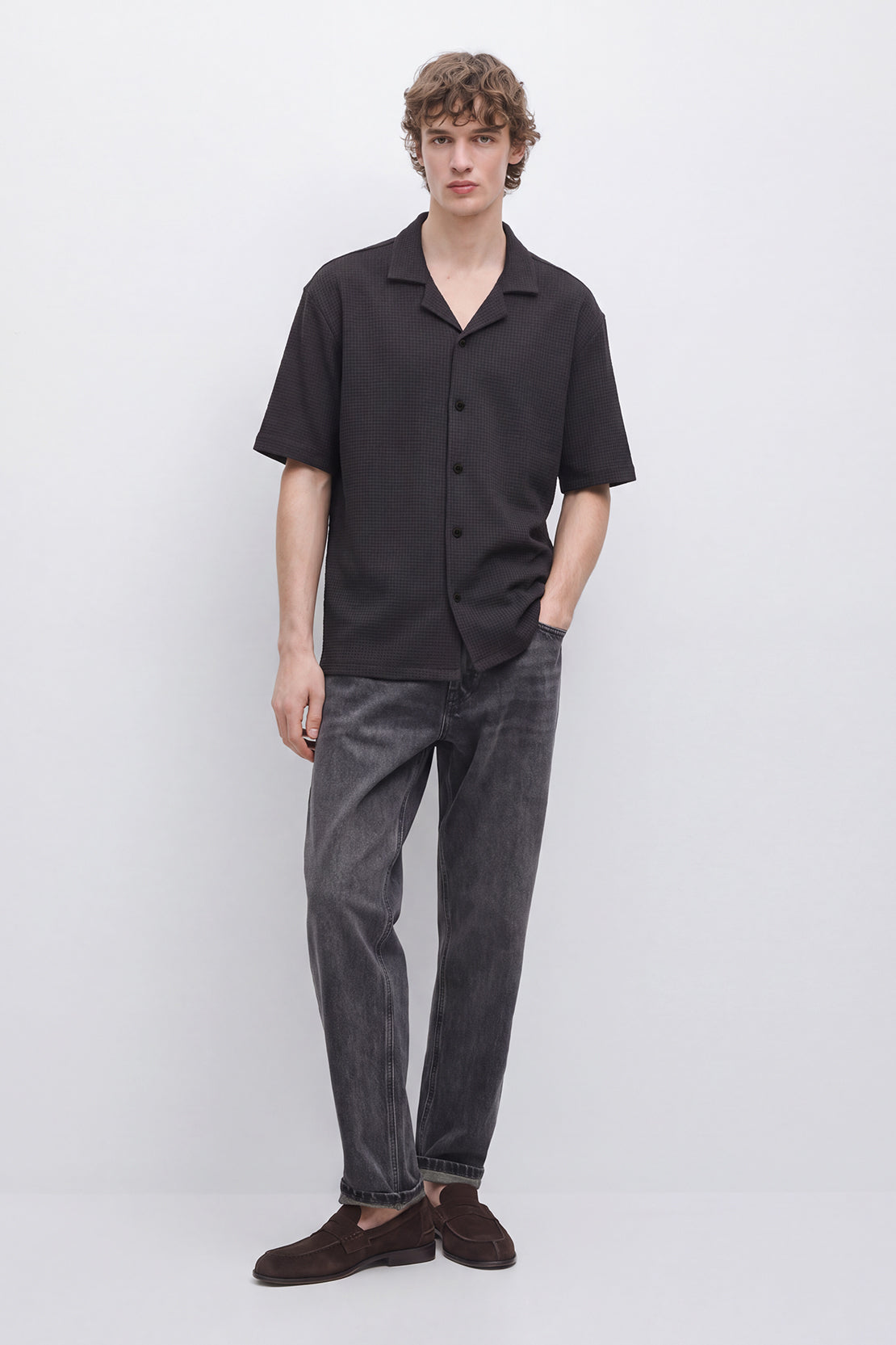 KOKO Structured Knit Half Sleeve Shirt