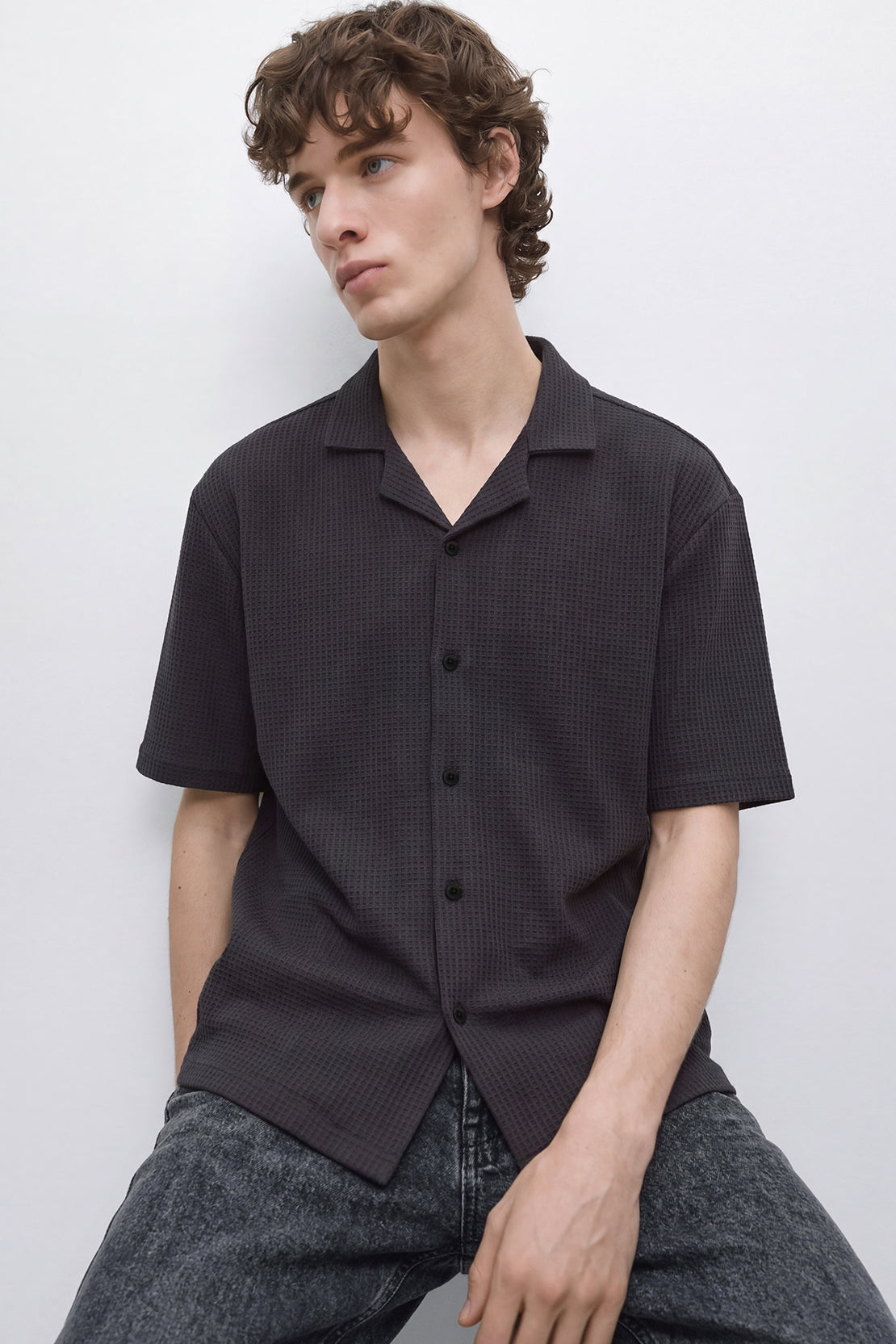 KOKO Structured Knit Half Sleeve Shirt
