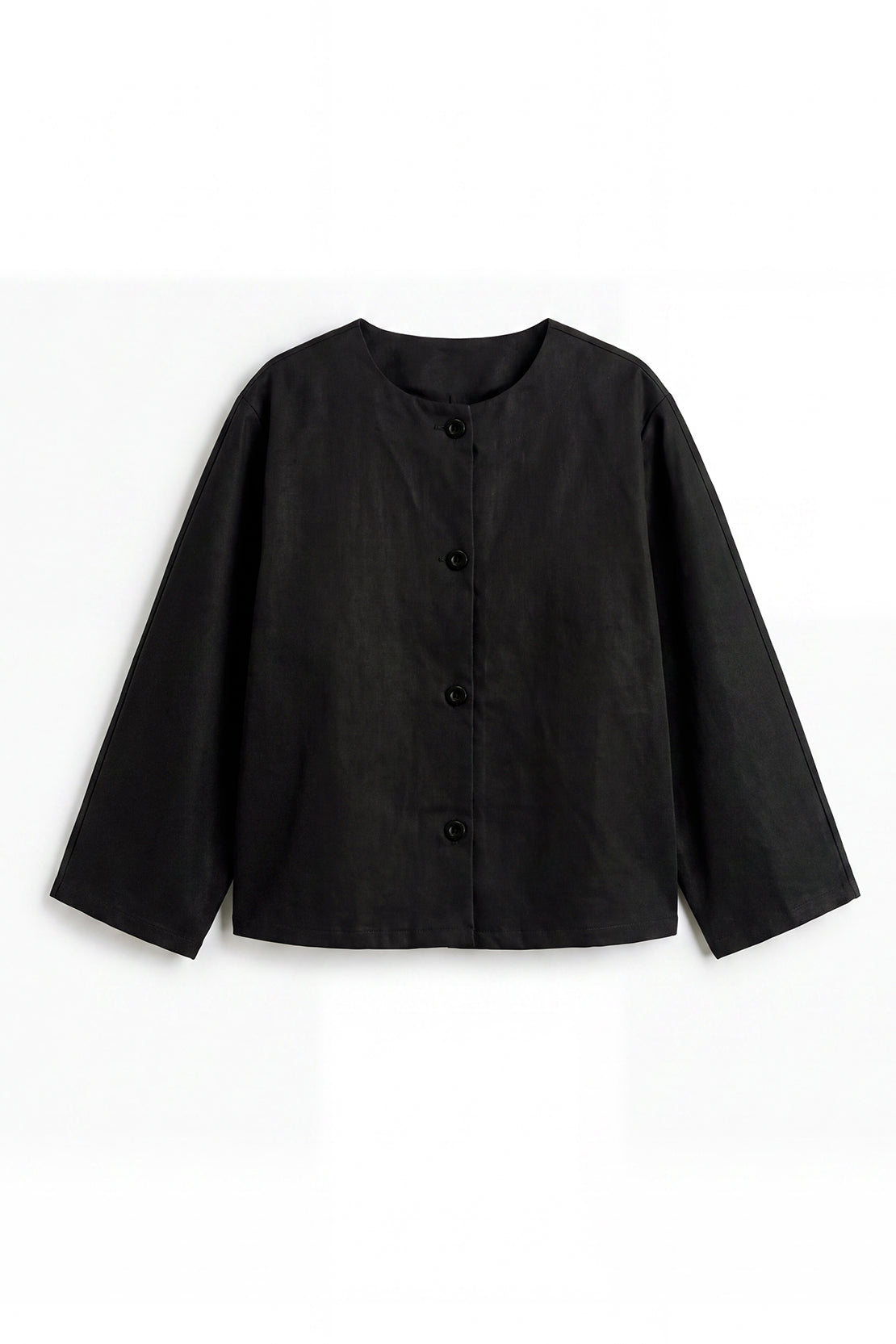 KOKO Air Teck Button Front Shirt – Black